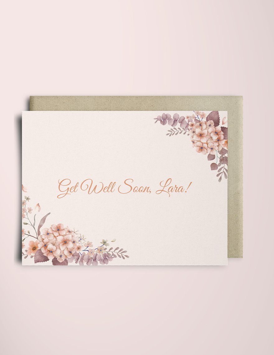 Free Floral Get Well Soon Card Template