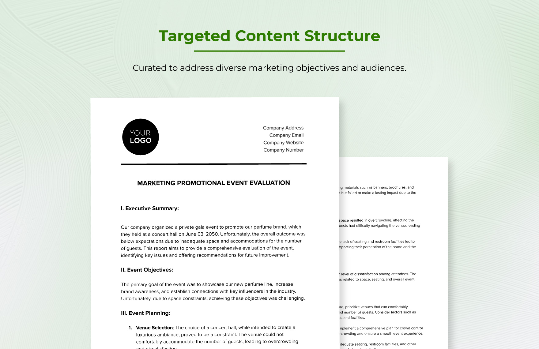 Marketing Promotional Event Evaluation Template