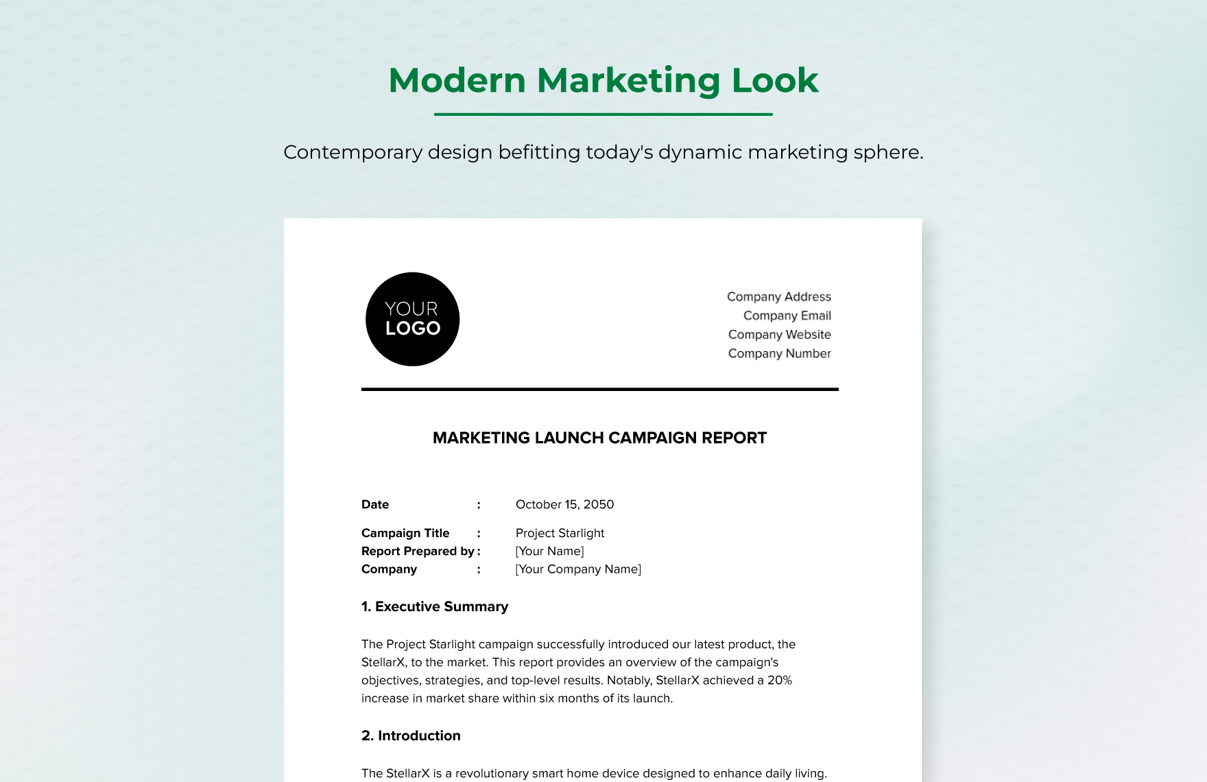 Marketing Launch Campaign Report Template