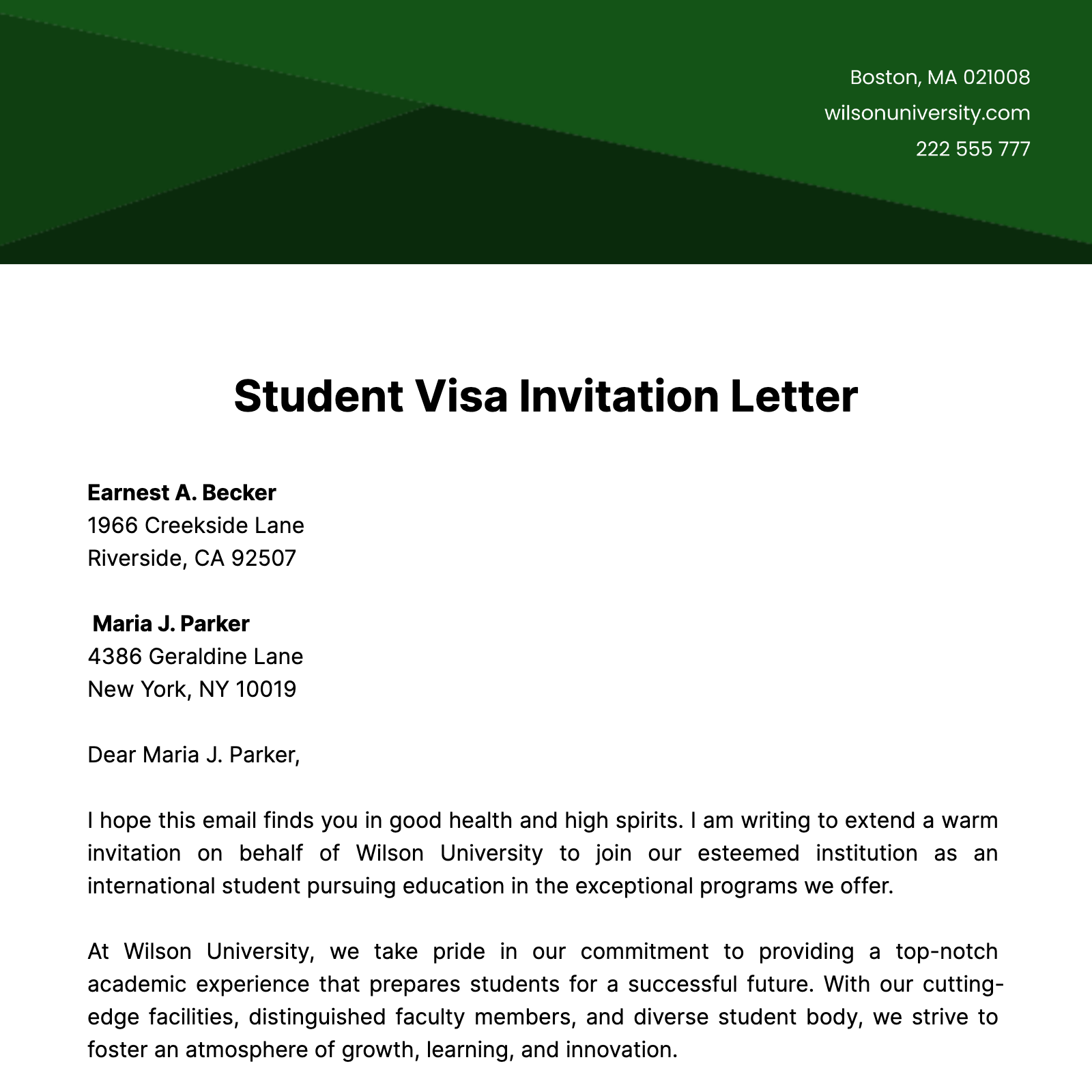 Student Visa Invitation Letter Template Edit Online Download 