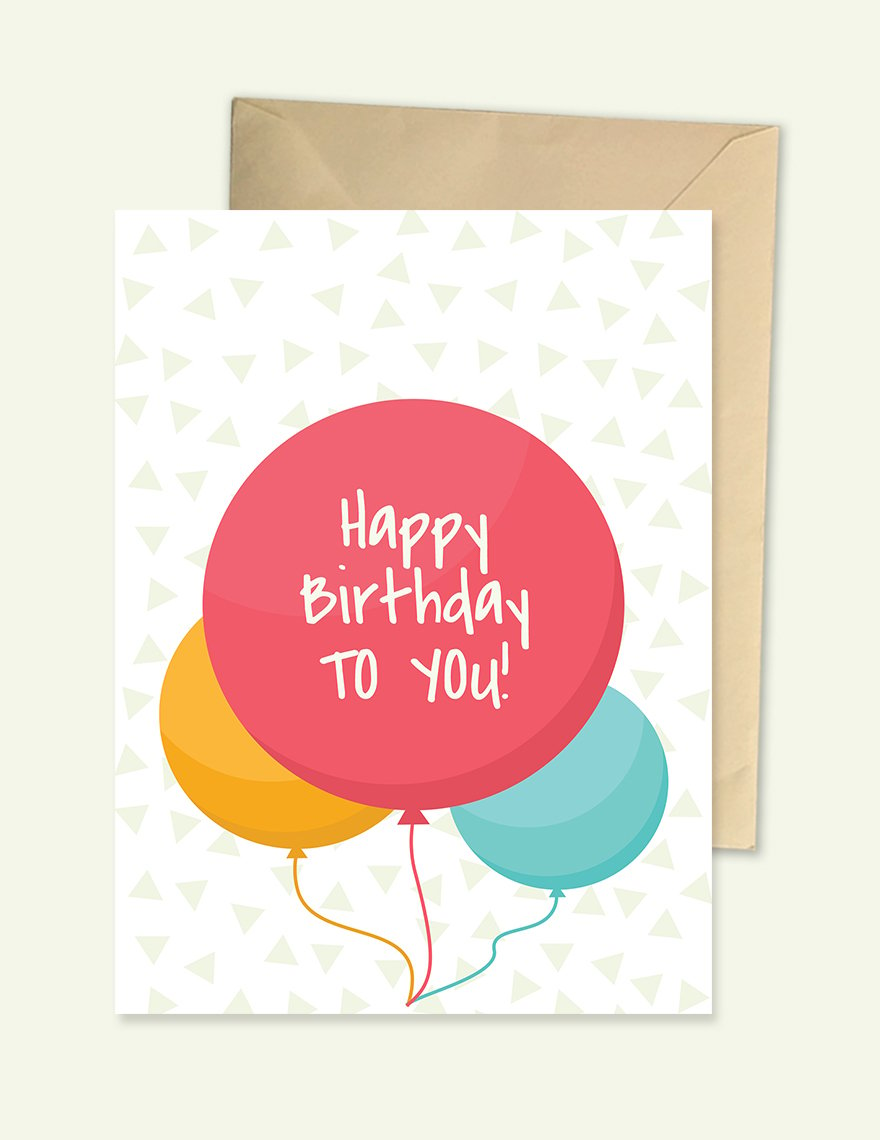Happy Birthday Greetings Card Template