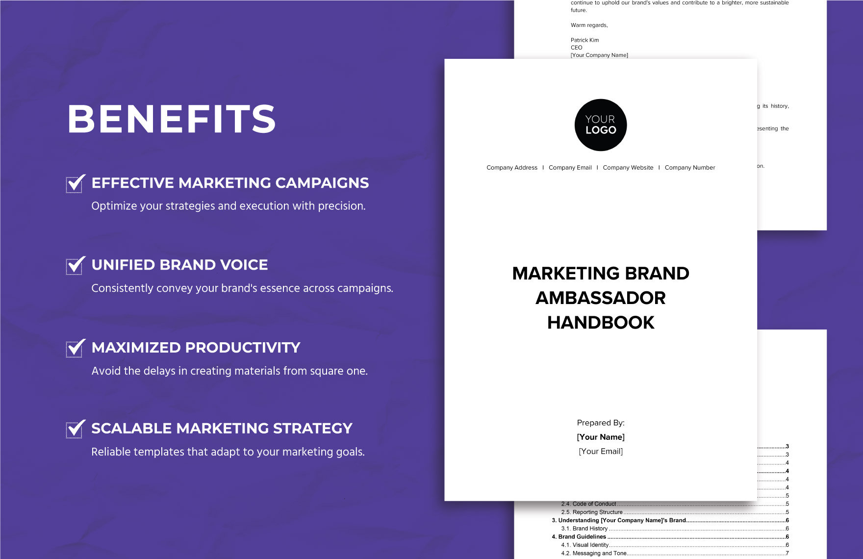 Marketing Brand Ambassador Handbook Template