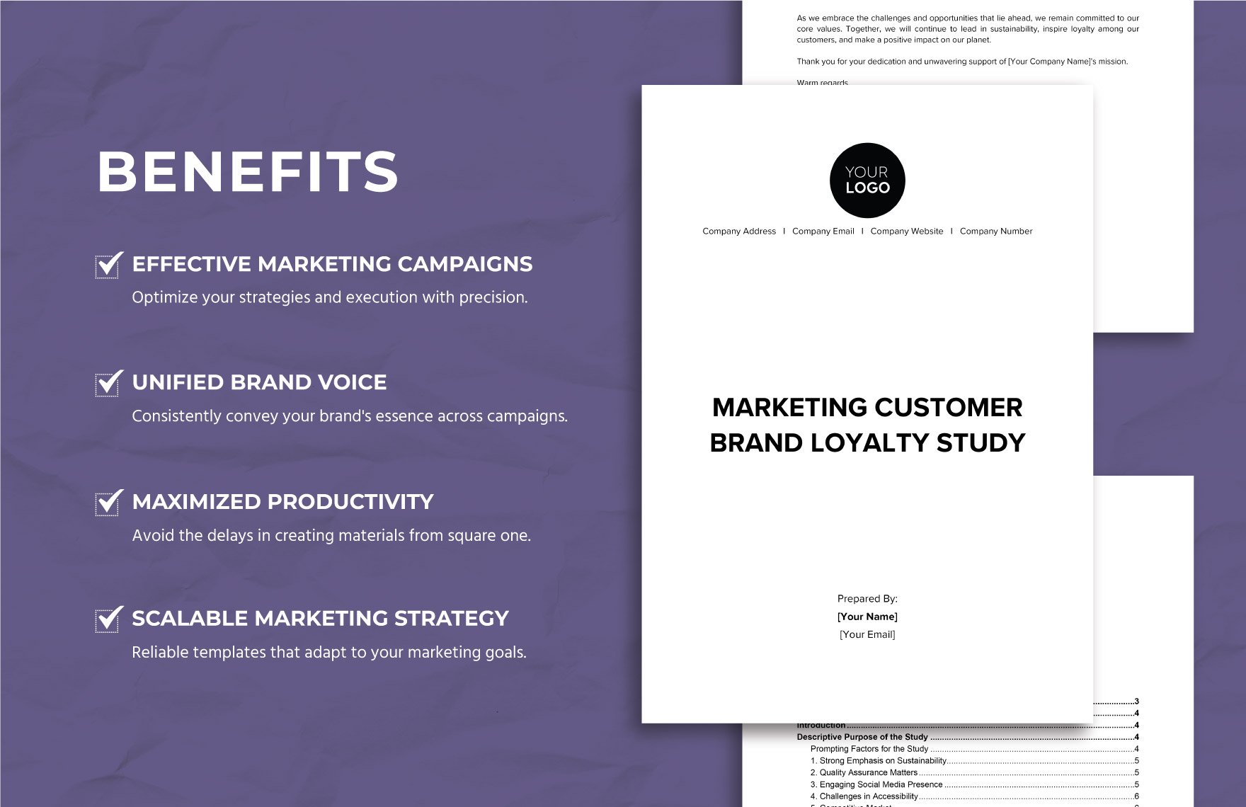 Marketing Customer Brand Loyalty Study Template