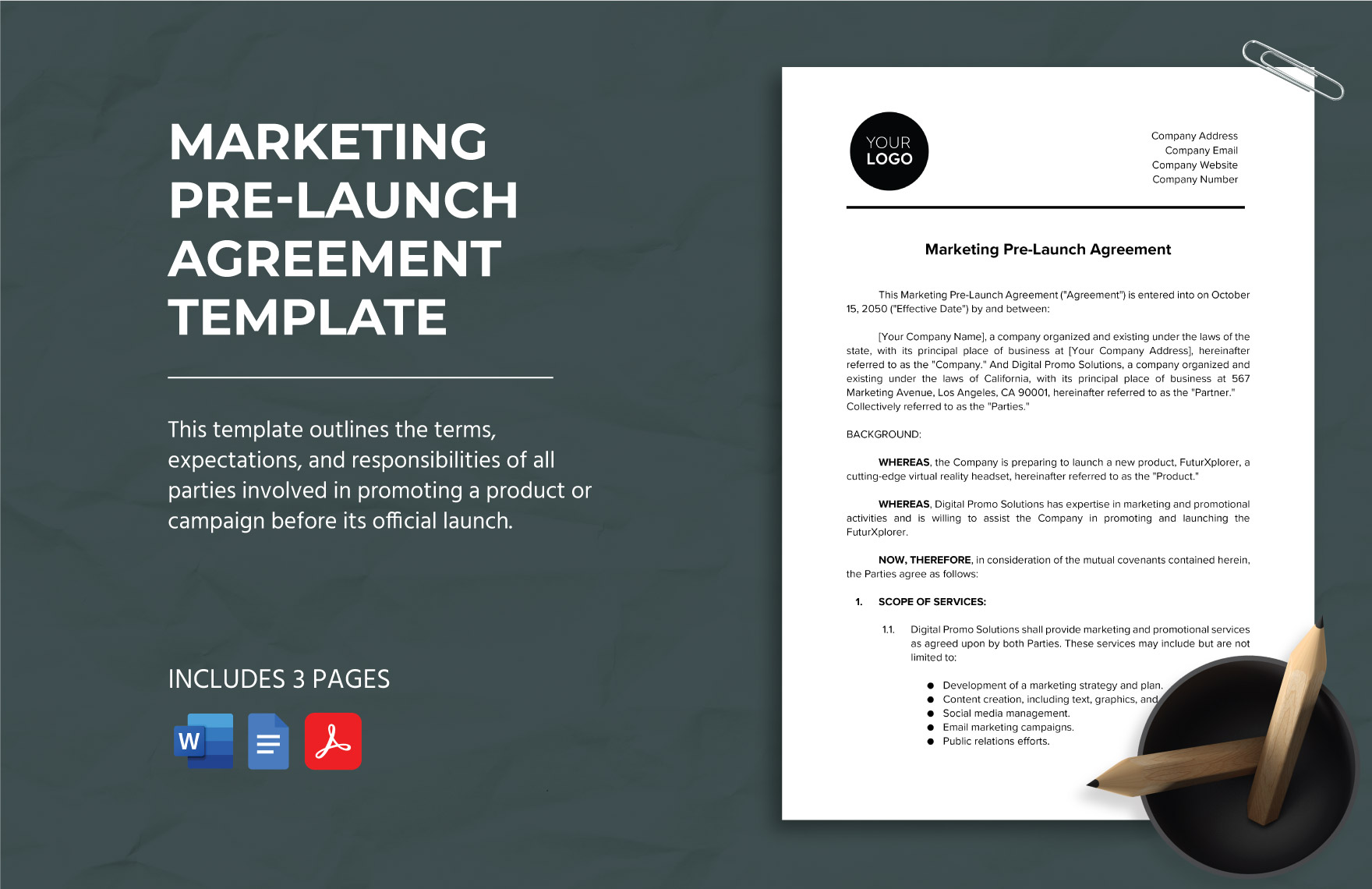 Marketing Pre-Launch Agreement Template in Word, PDF, Google Docs - Download | Template.net