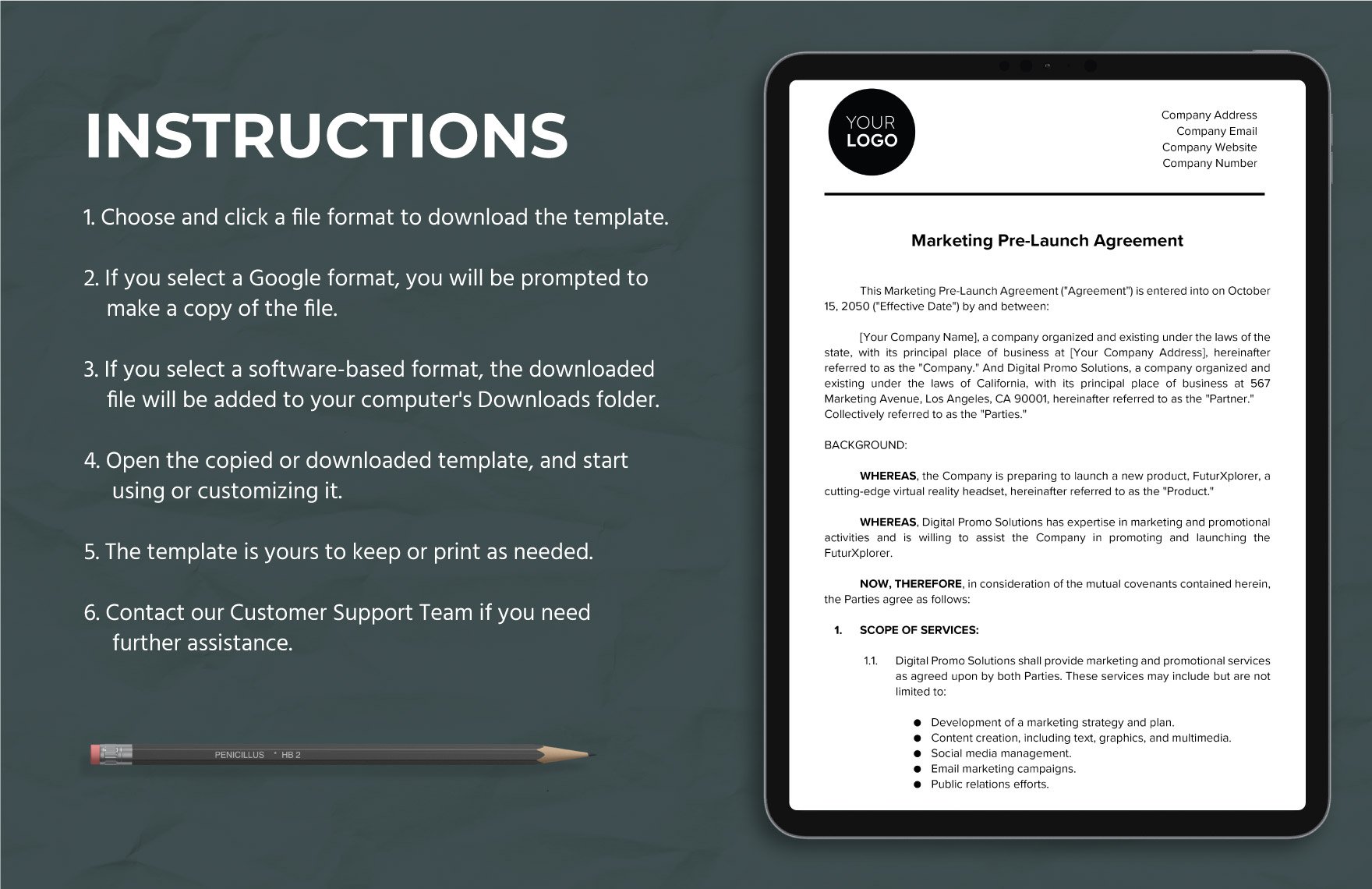Marketing Pre-Launch Agreement Template