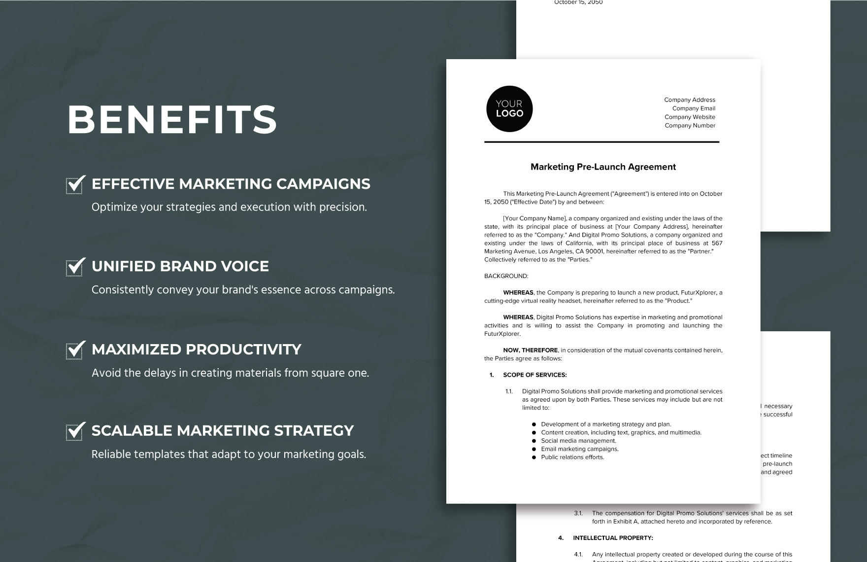 Marketing Pre-Launch Agreement Template