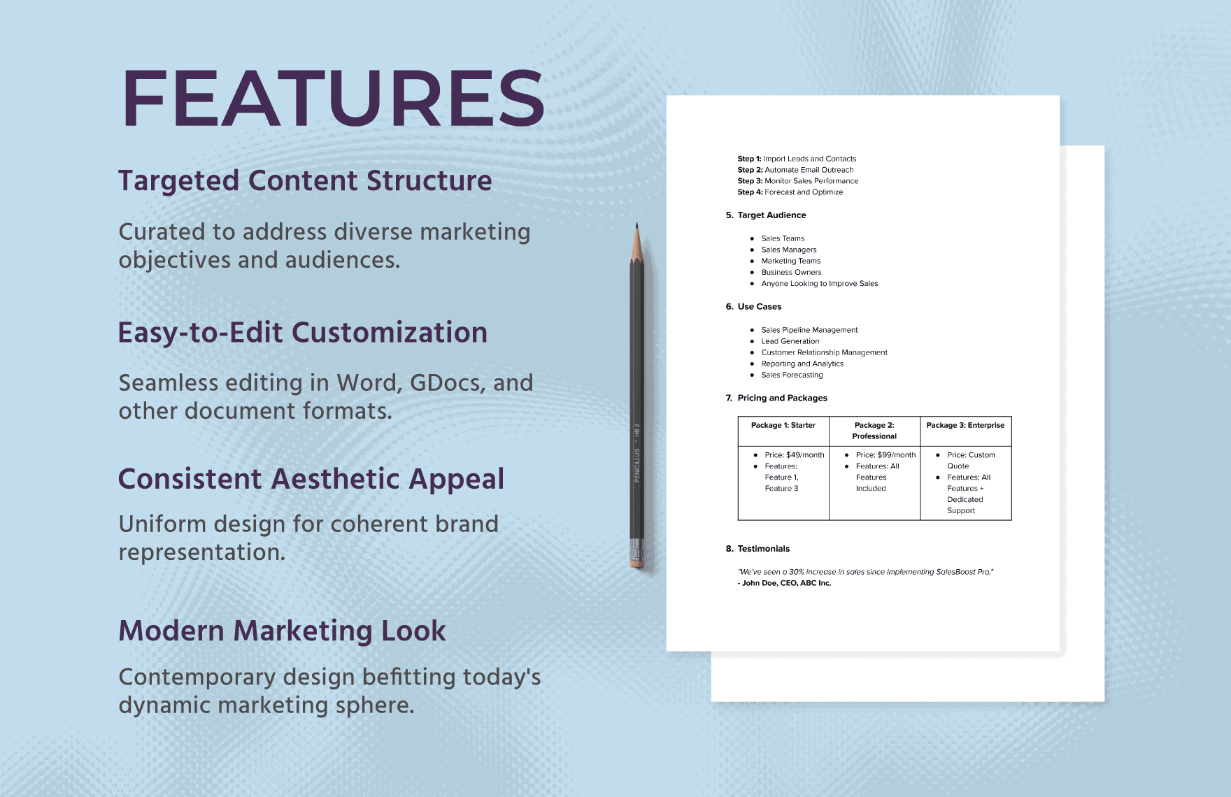 Marketing Product Brochure Outline Template