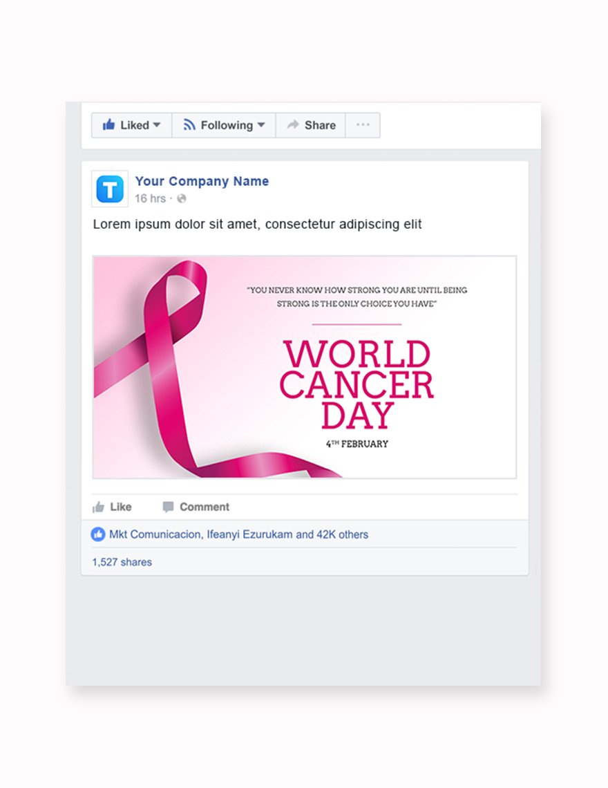 World Cancer Day Facebook Post Template