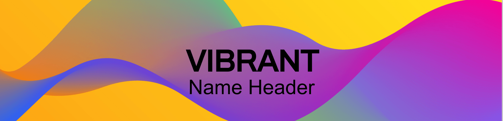 Vibrant Name Header Template