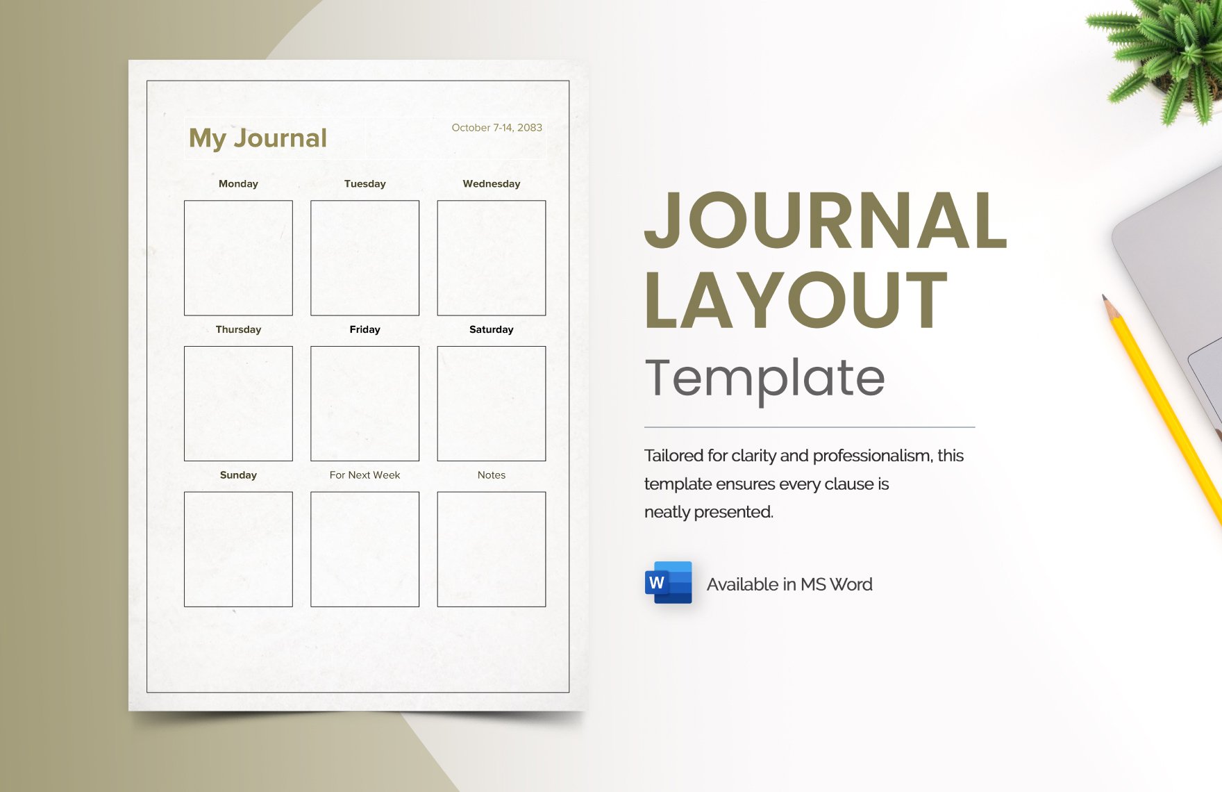 Free Journal Layout Template