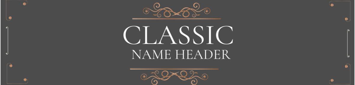 Free Classic Name Header Template