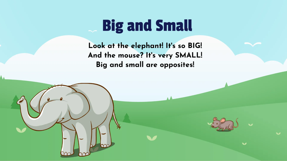 Free Learning About Opposites Template to Edit Online