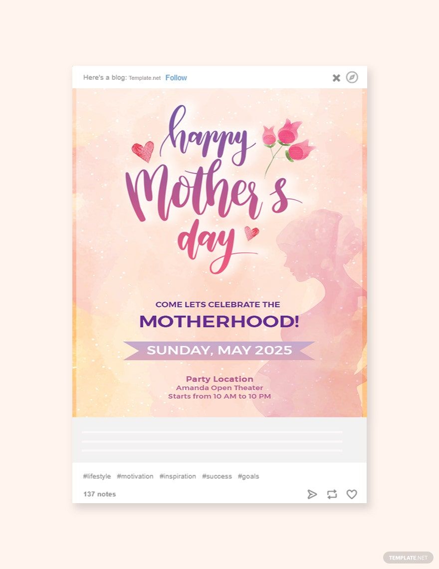Free Mother's Day Tumblr Post Template