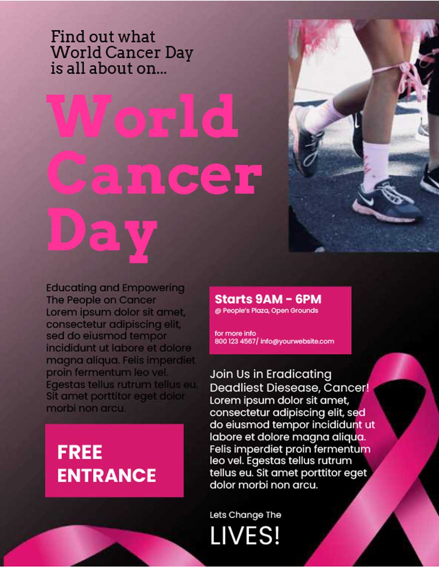 Cancer Flyer Template In Word Free Download