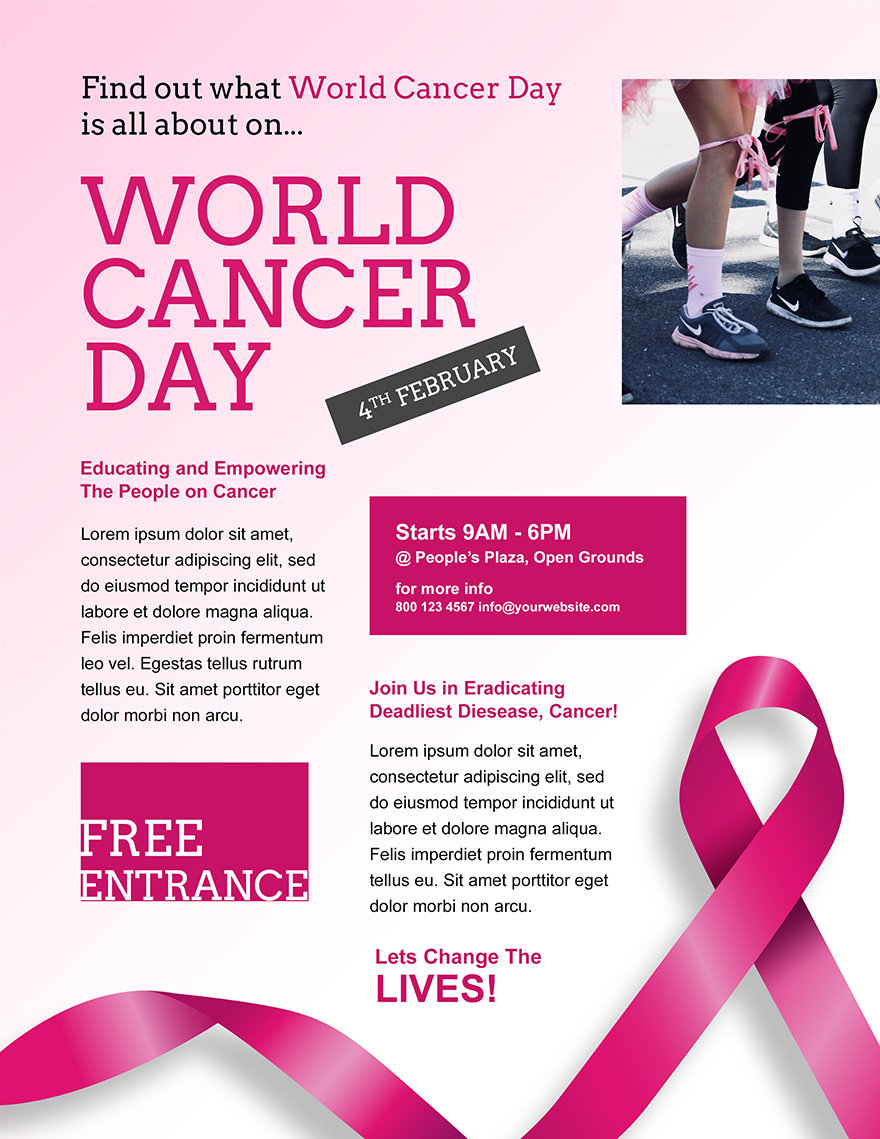 Free World Cancer Day Flyer Template - PSD | Template.net