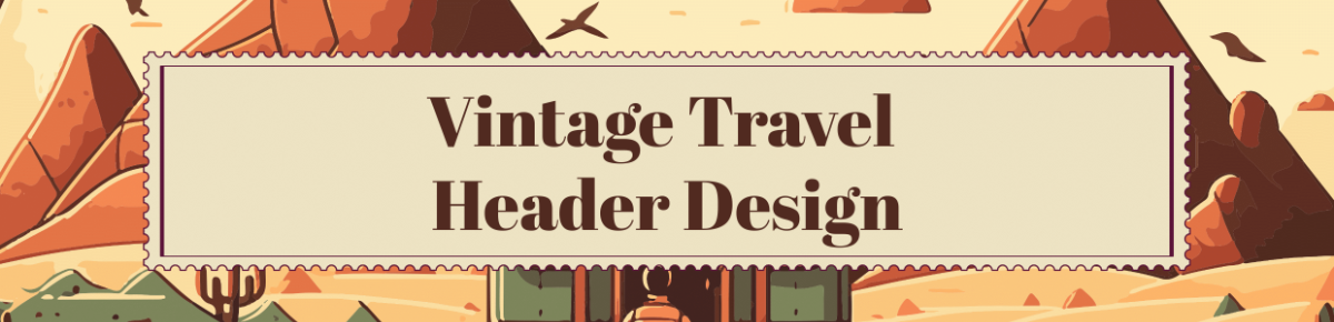 Vintage Travel Header Design Template