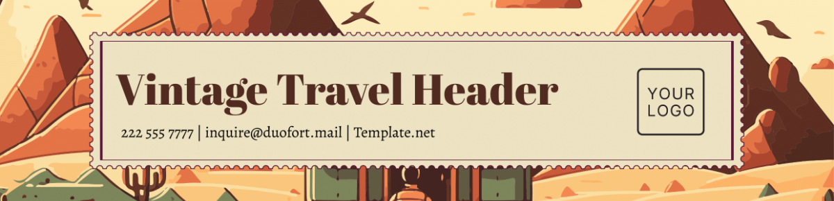 Vintage Travel Header Design Template - Edit Online & Download