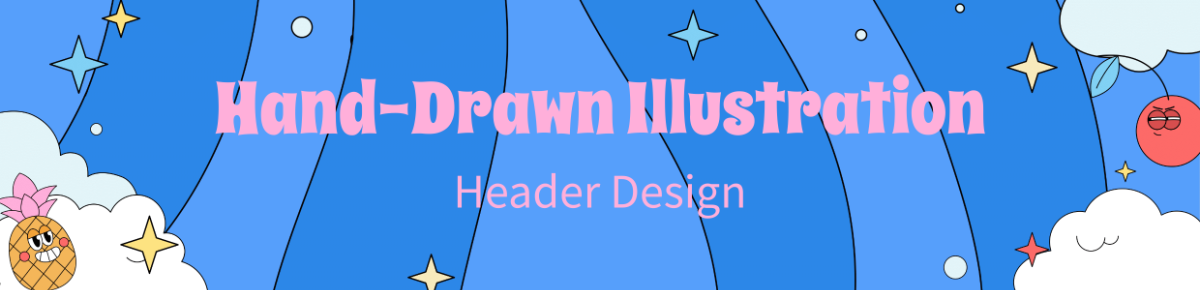 Hand-Drawn Illustration Header Design Template