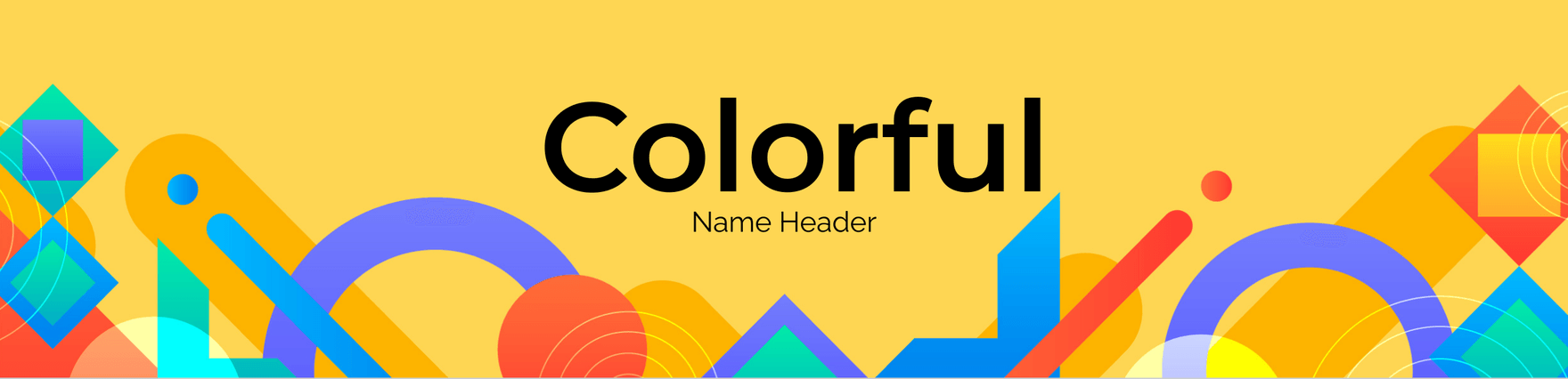 Colorful Name Header Template