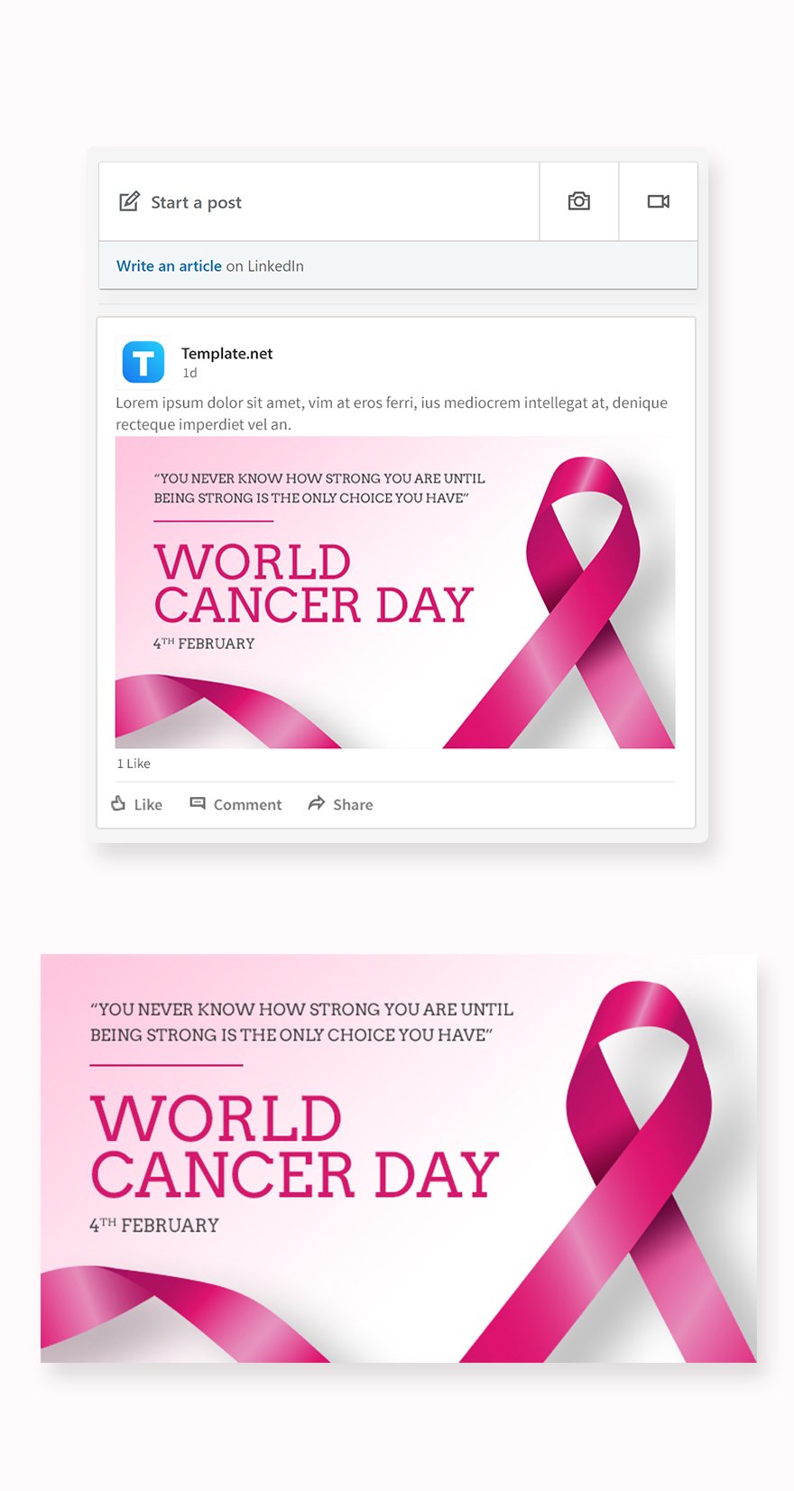 World Cancer Day Linkedin Post Template