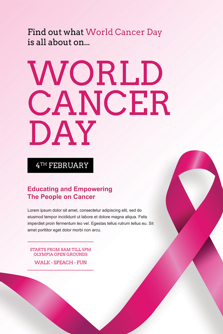 World Cancer Day Poster Template in PSD