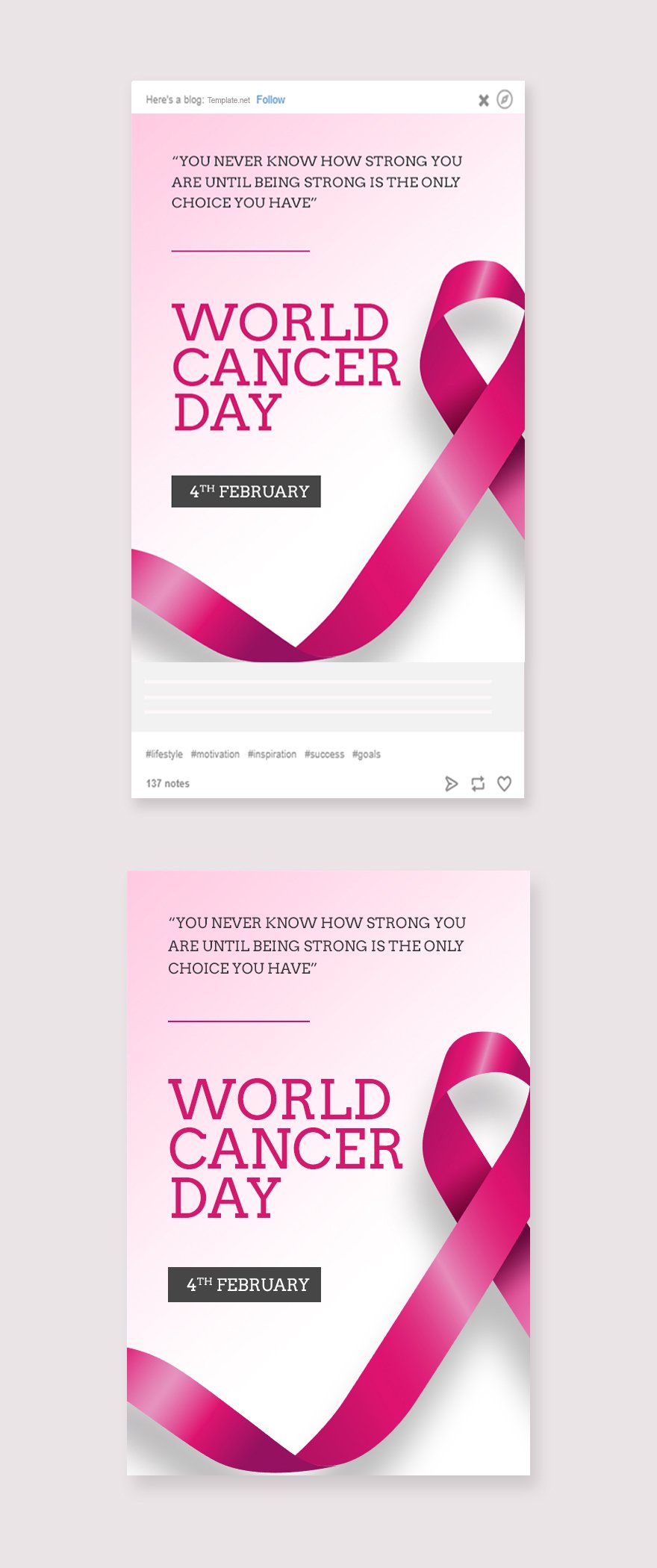 World Cancer Day Tumblr Post Template