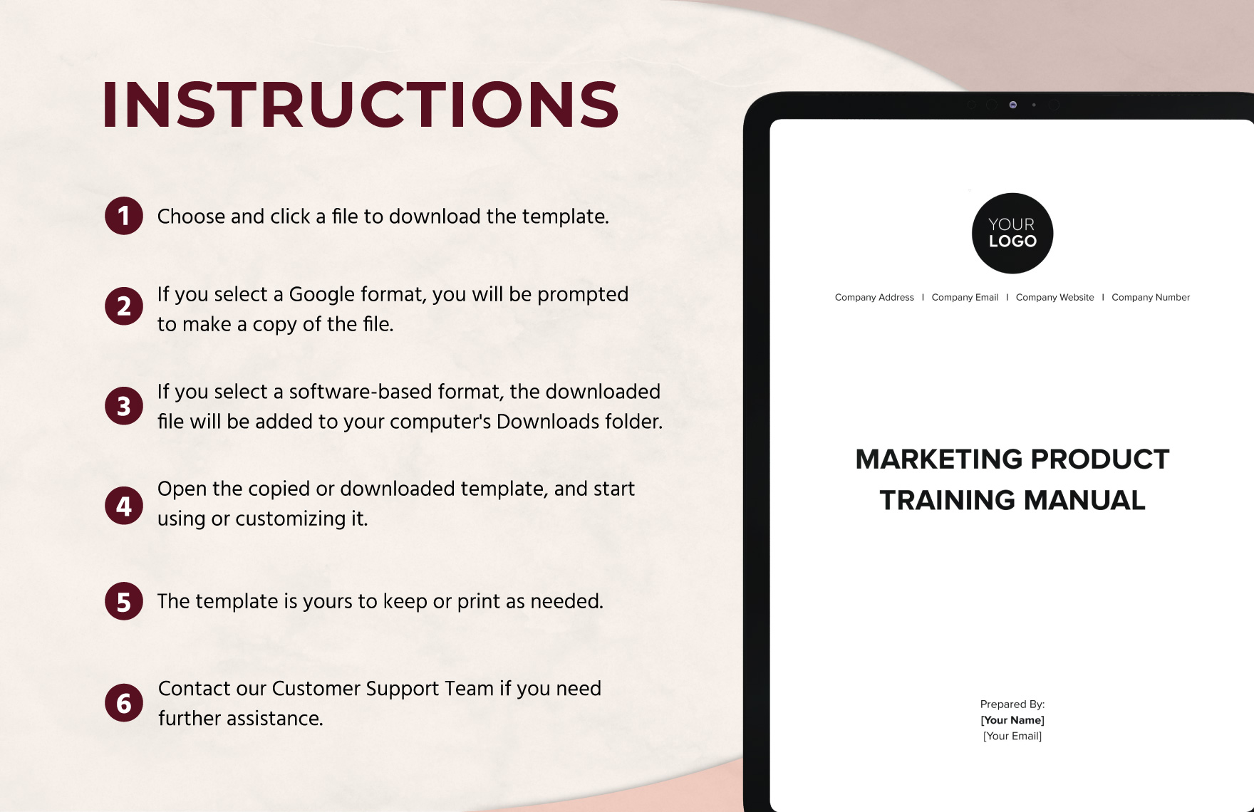 Marketing Product Training Manual Template