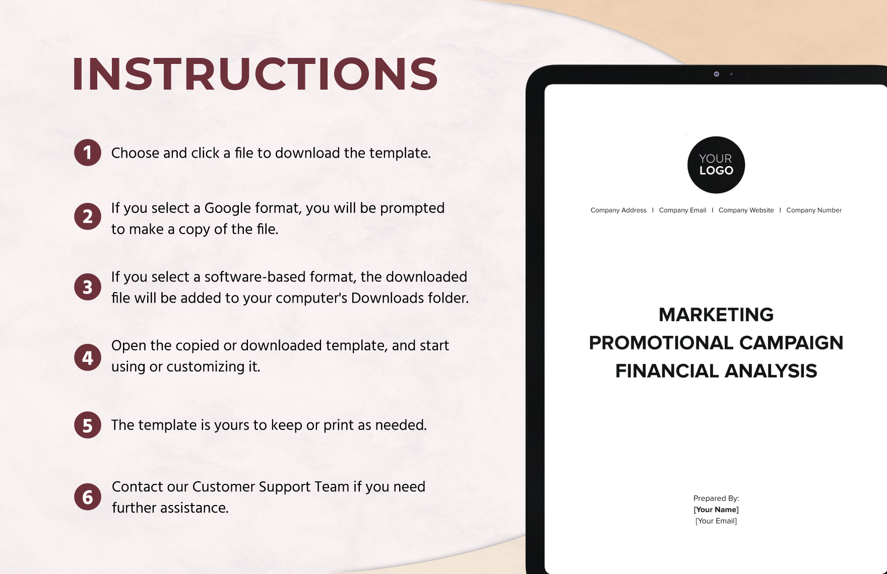 Marketing Promotional Campaign Financial Analysis Template