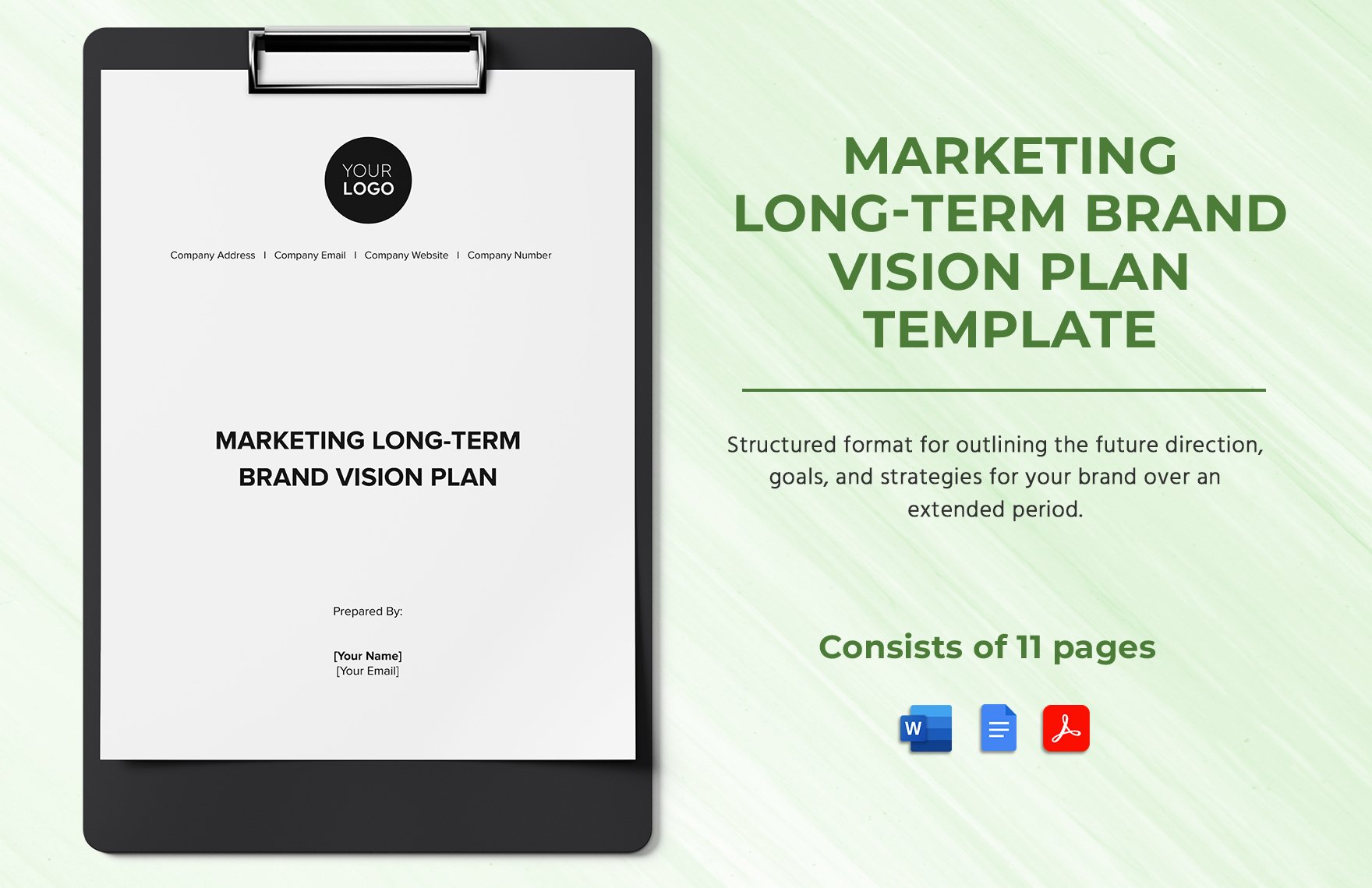 Marketing Long-term Brand Vision Plan Template in Word, Google Docs, PDF