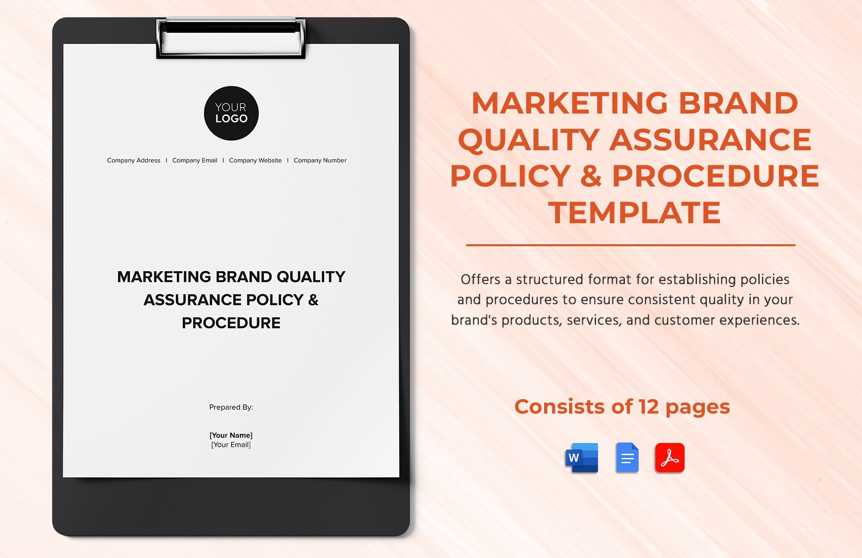 Marketing Brand Quality Assurance Policy & Procedure Template in Word, Google Docs, PDF