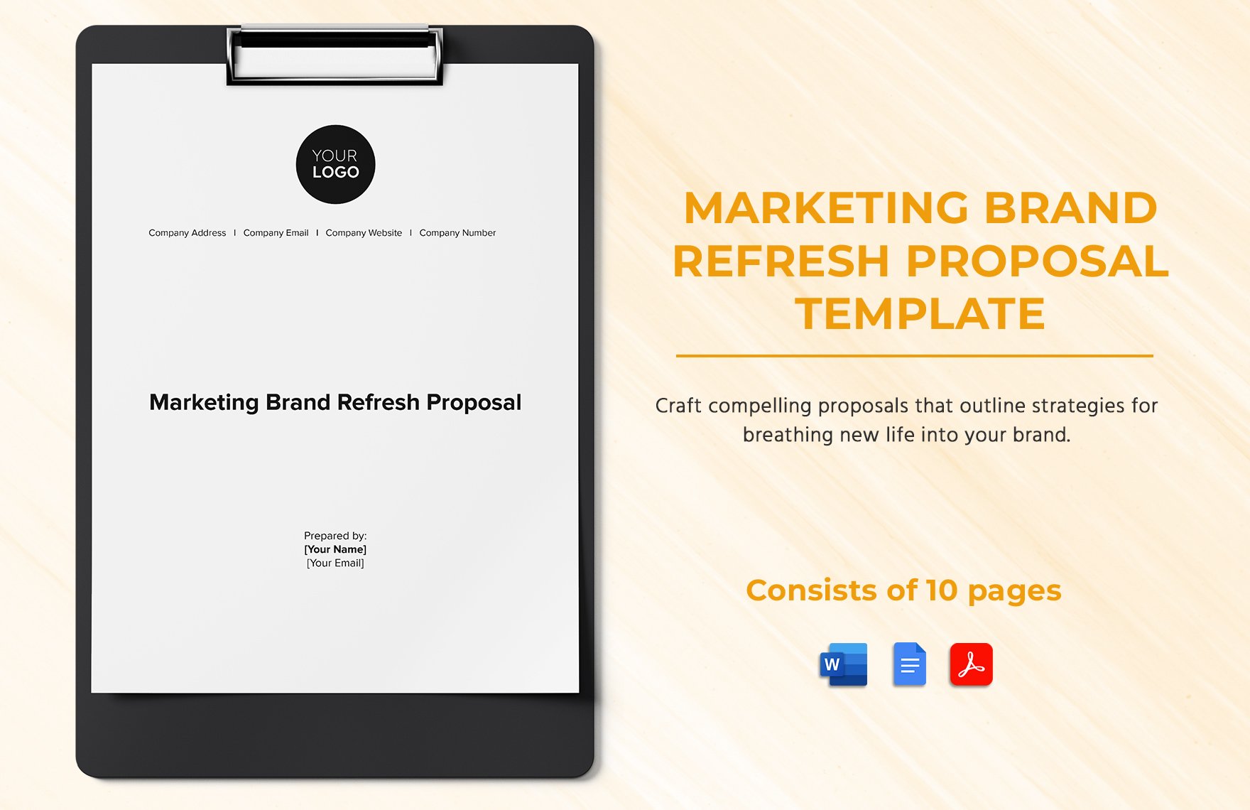 Marketing Brand Refresh Proposal Template in Word, Google Docs, PDF