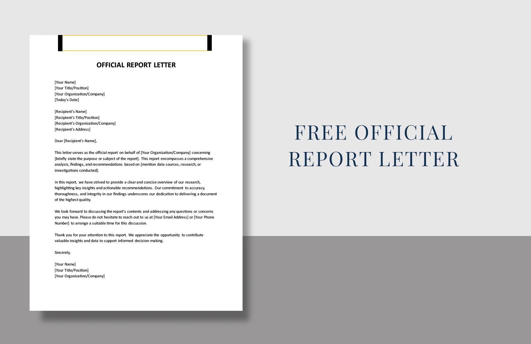 Official Report Letter