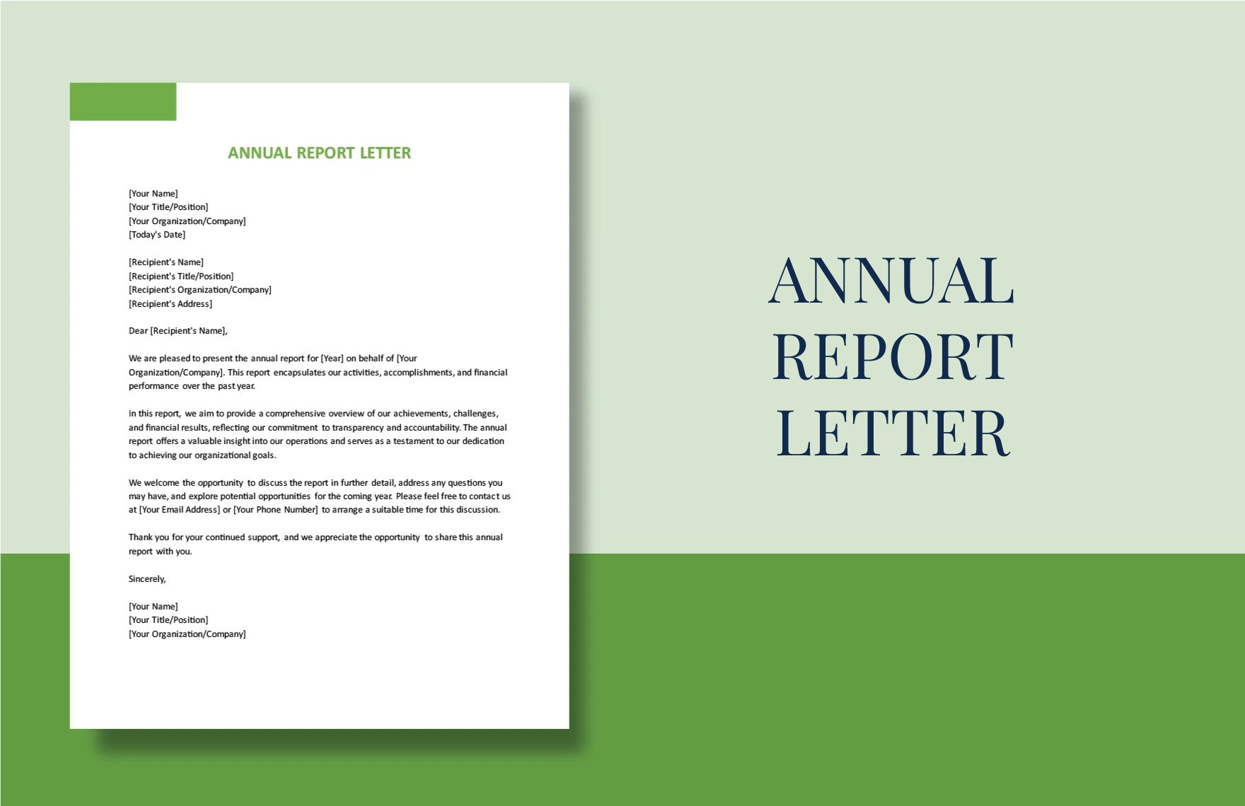 Annual Report Letter in Word, Google Docs, PDF