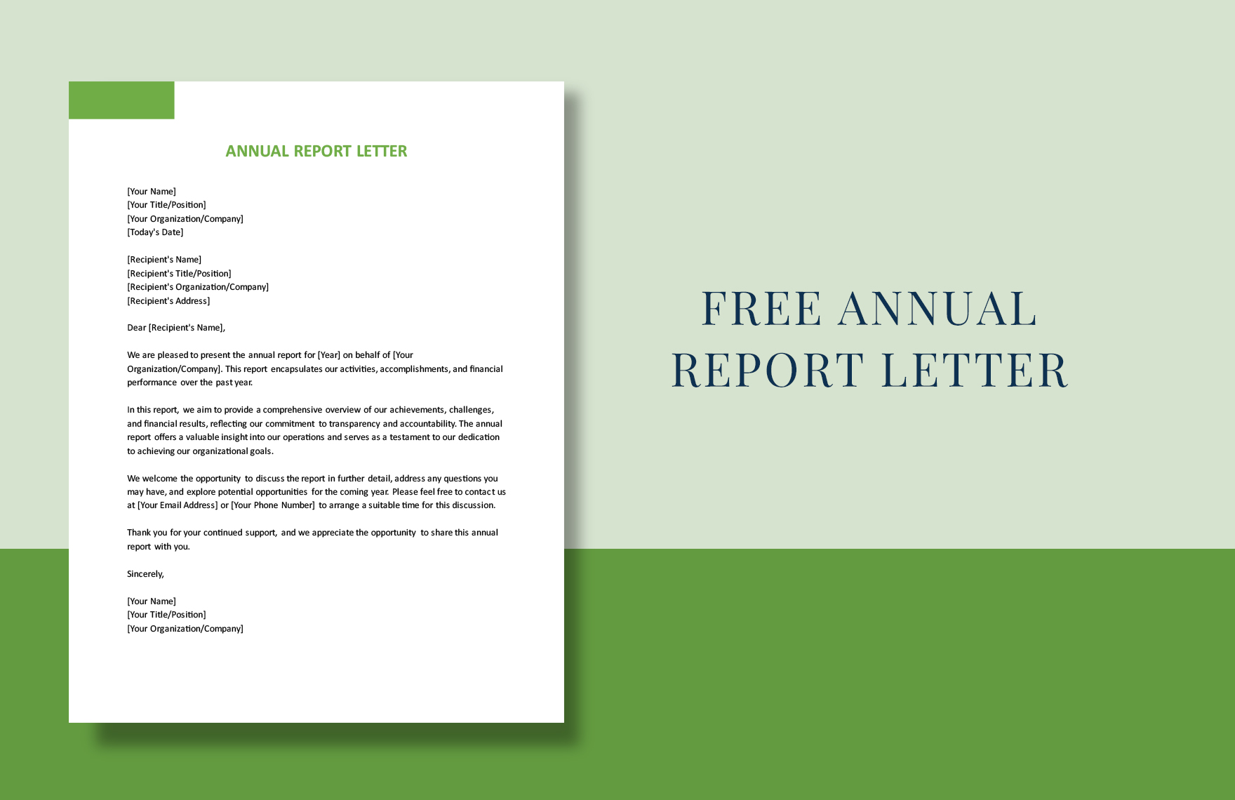 Annual Report Letter