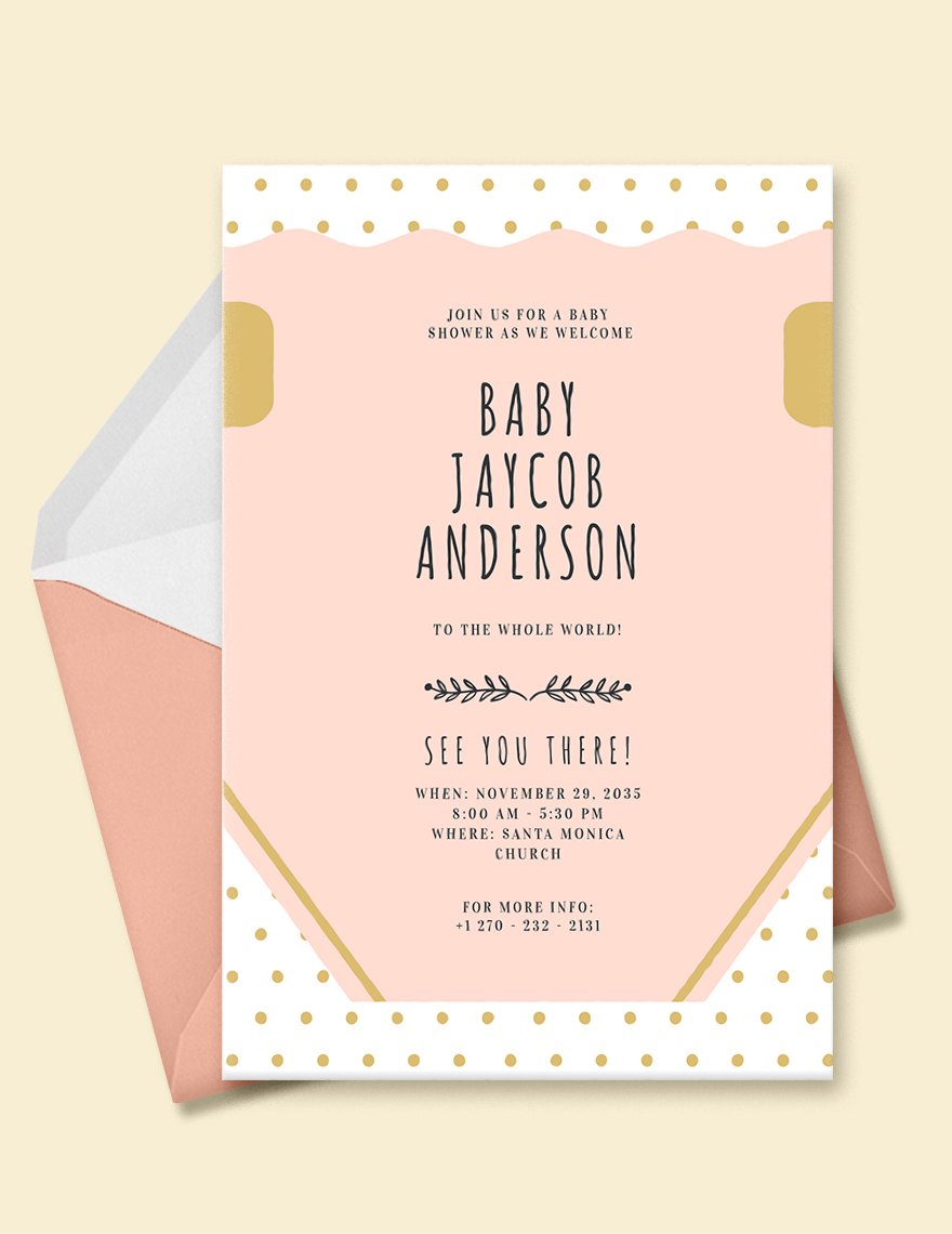 Baby Diaper Invitation Template in Word, Illustrator, PSD, Apple Pages, Publisher
