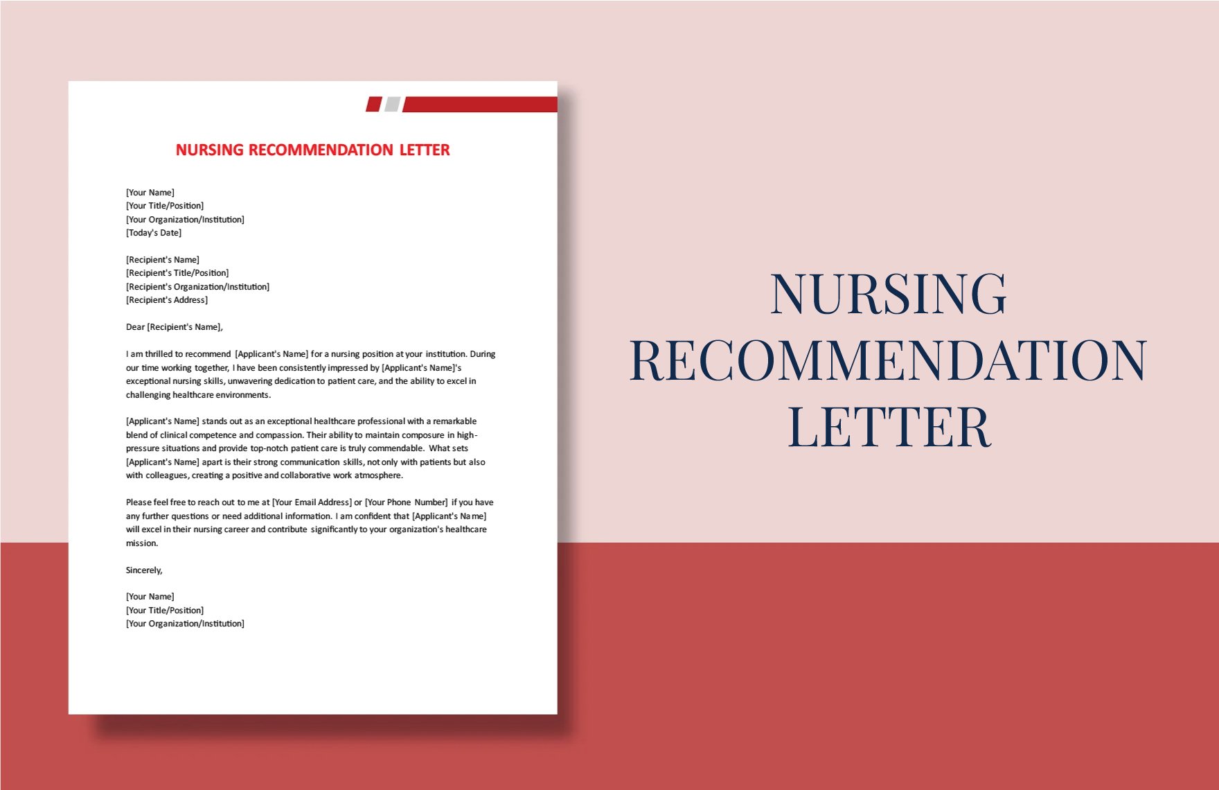 Nursing Recommendation Letter