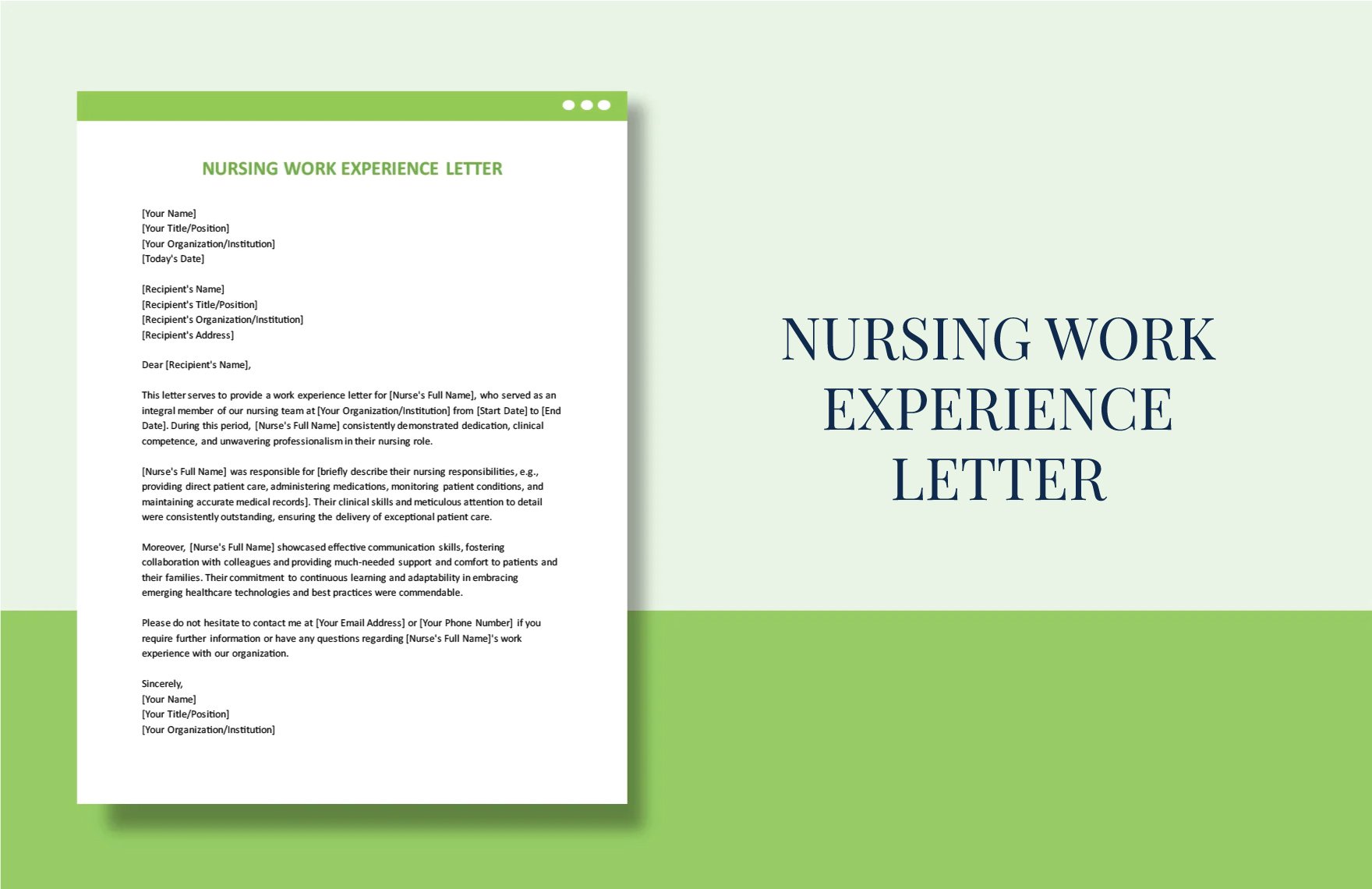 Nursing Work Experience Letter in Word, Google Docs, PDF