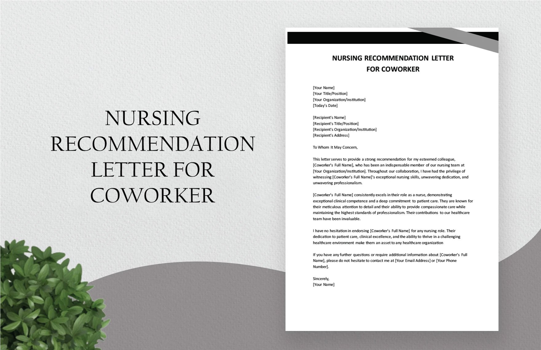 Nursing Recommendation Letter For Coworker
