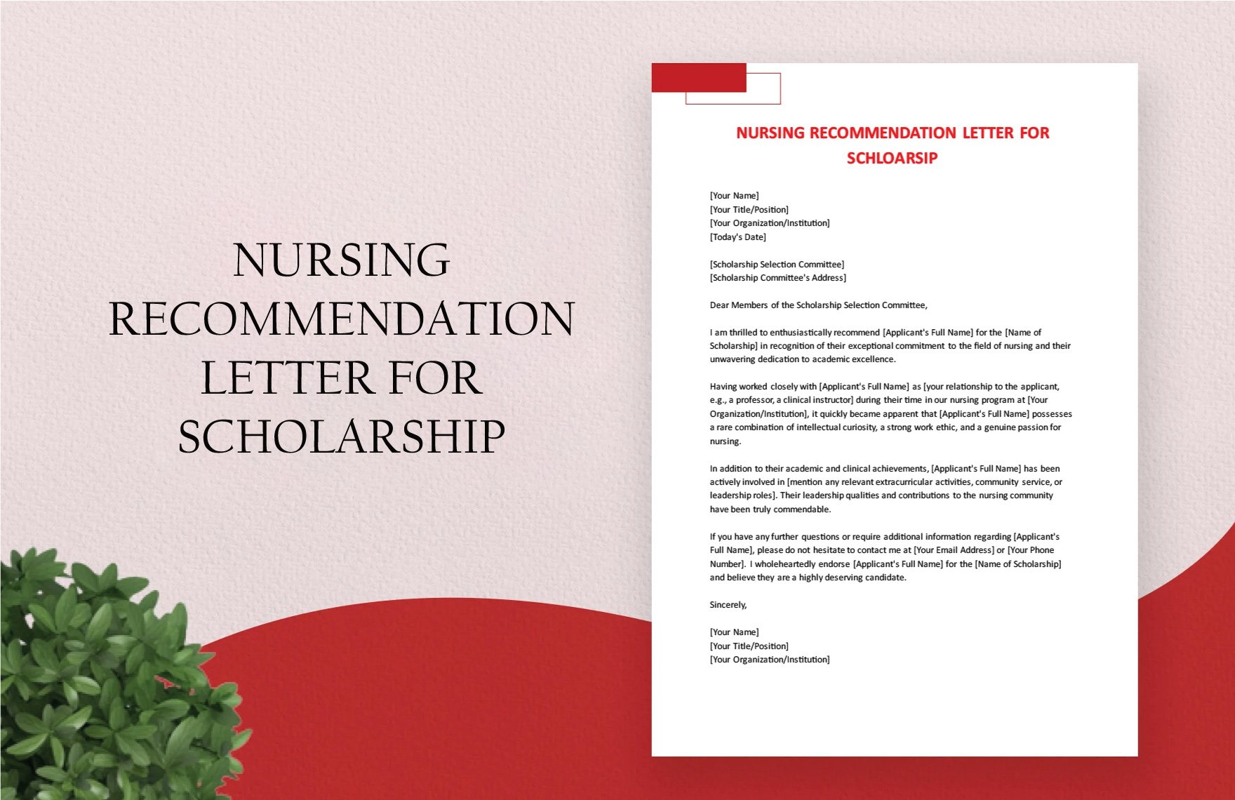 Nursing Recommendation Letter For Scholarship