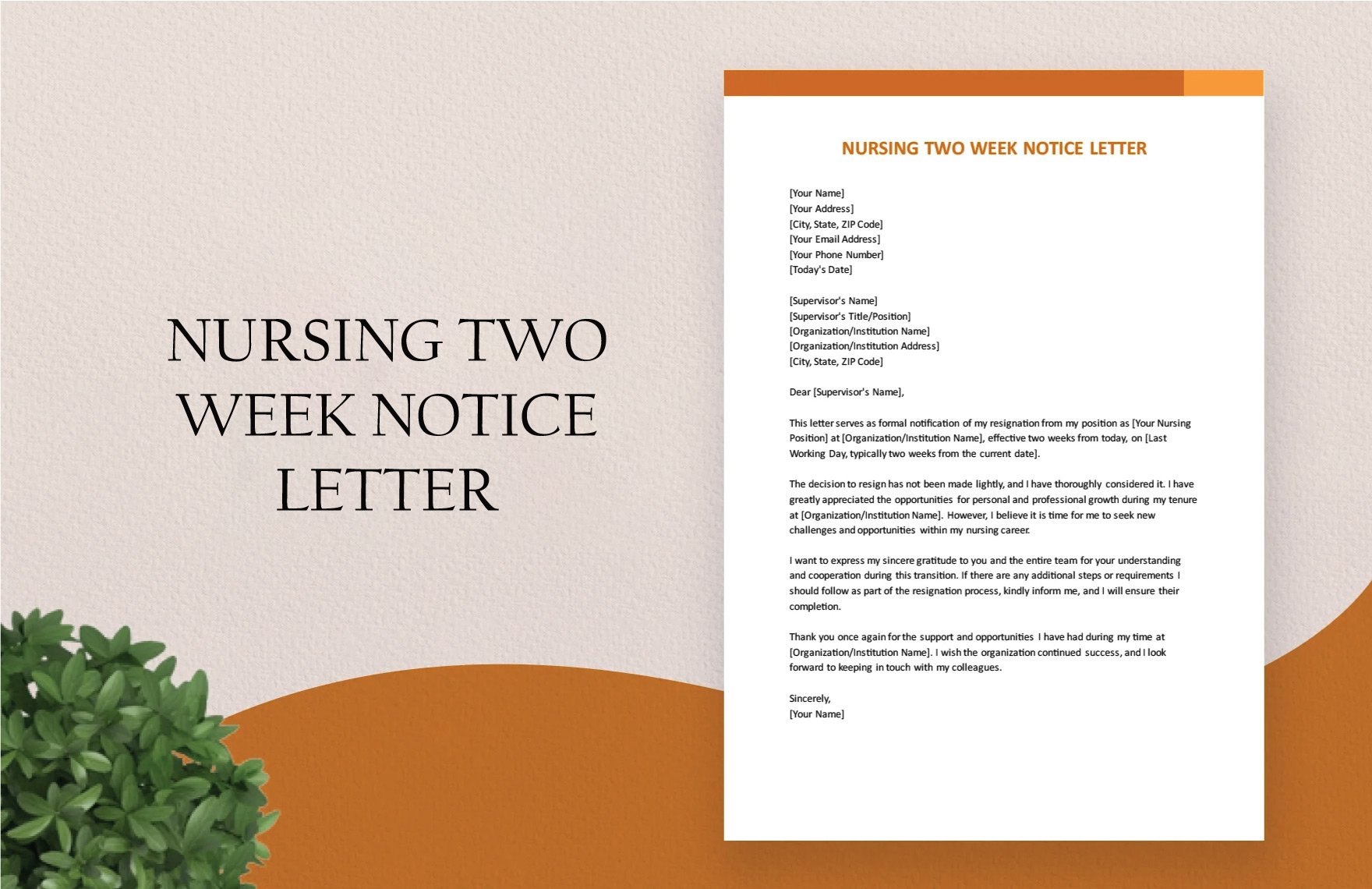 Nursing Two Week Notice Letter in Word, Google Docs, PDF