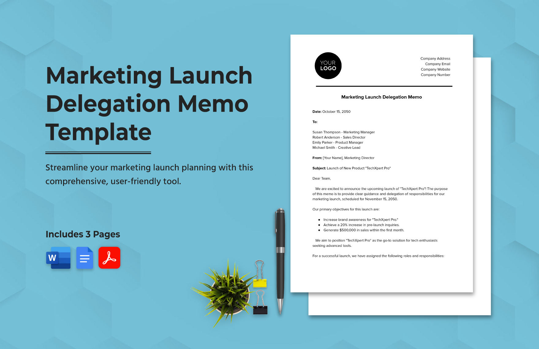 Marketing Launch Delegation Memo Template 