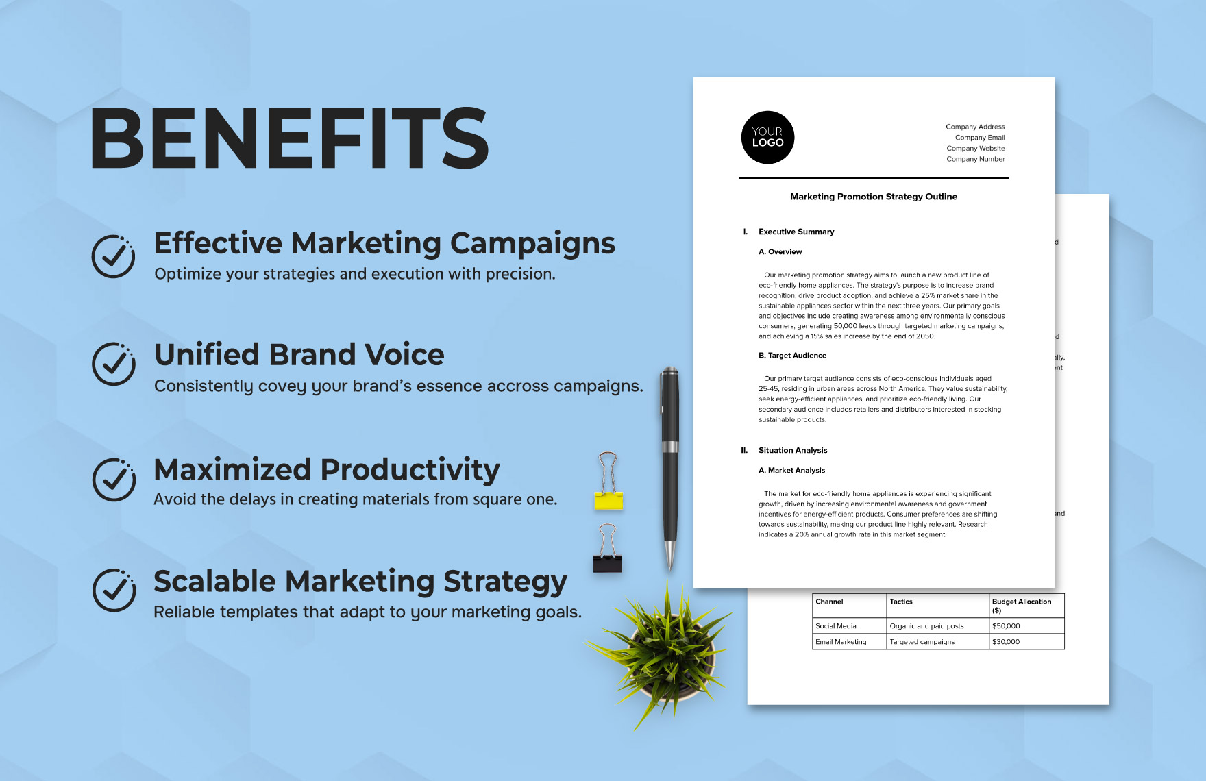 Marketing Promotion Strategy Outline Template