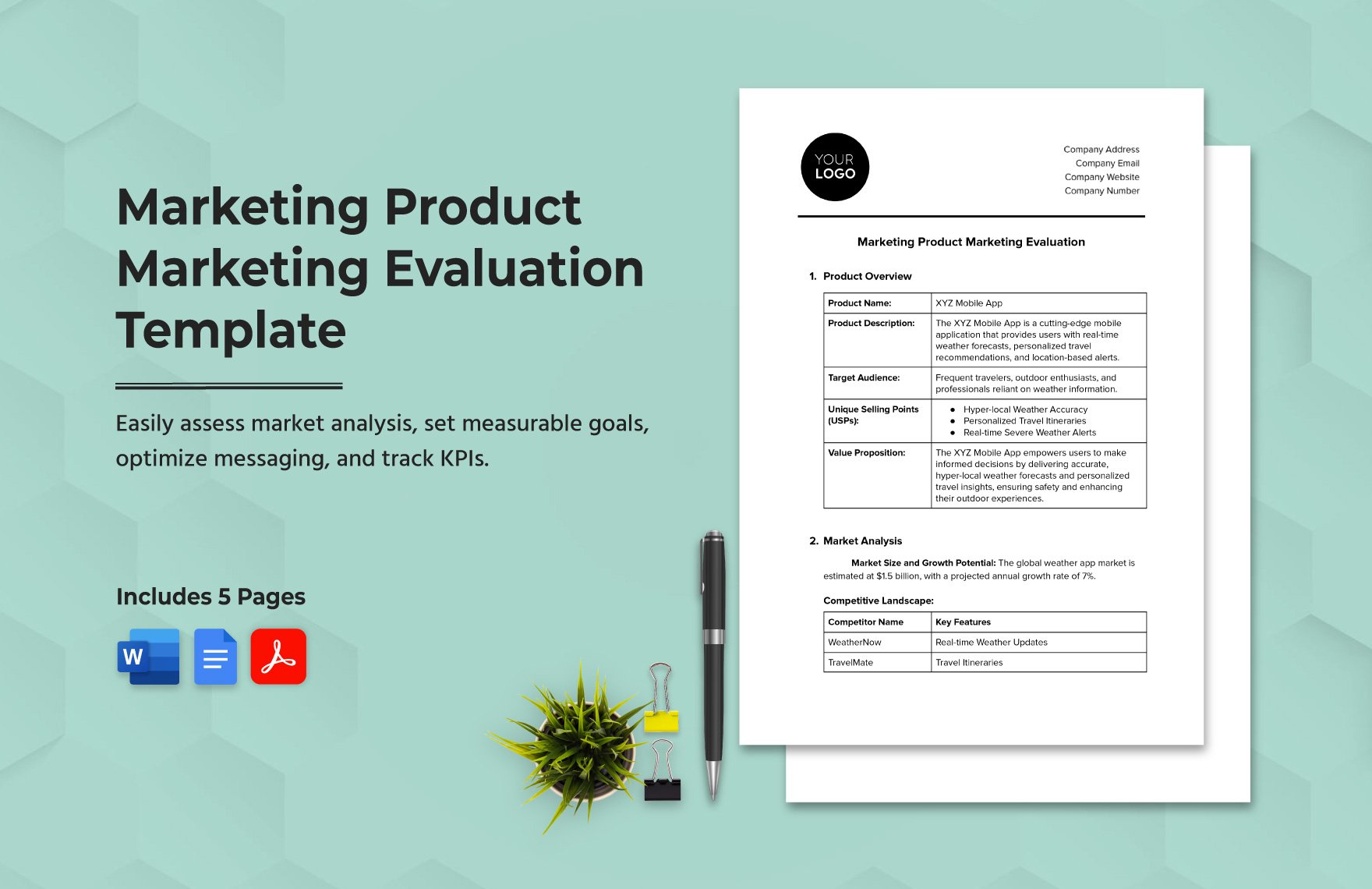 Marketing Product Marketing Evaluation Template in Word, Google Docs, PDF