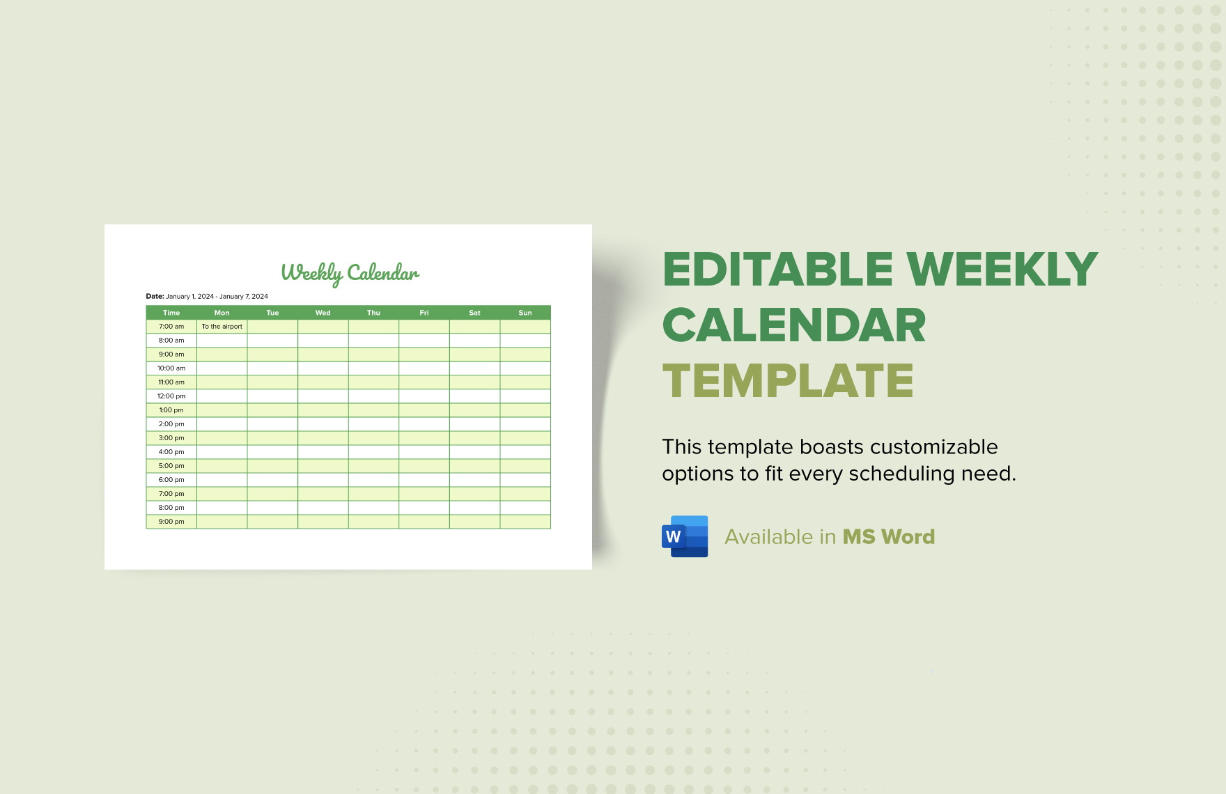 Free Weekly Calendar Templates Editable And Printable