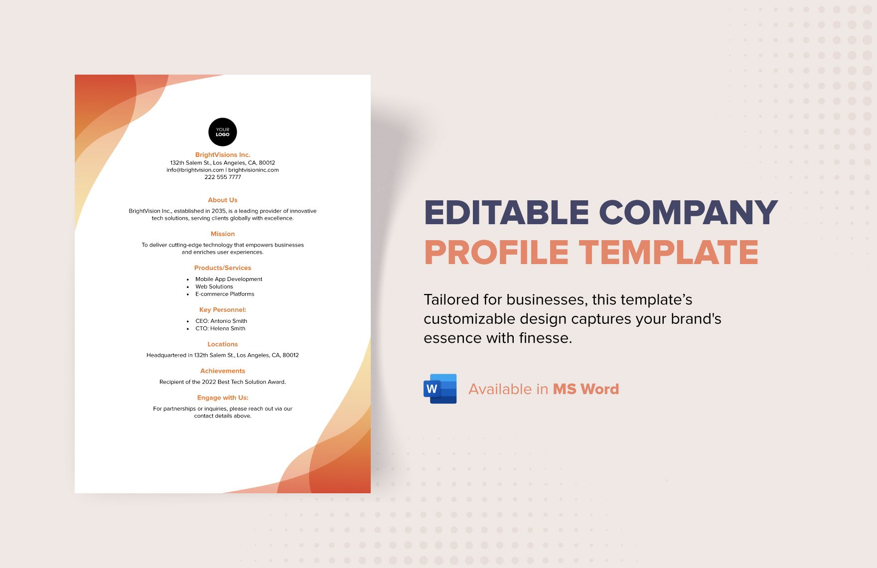 Editable Company Profile Template