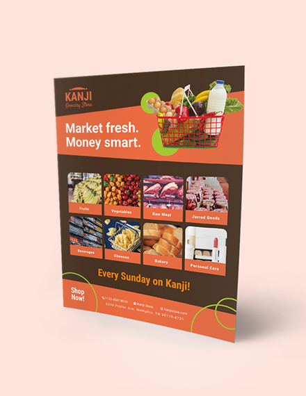 Grocery Flyer Template - Google Docs, Illustrator, InDesign, Word, Apple Pages, PSD, Publisher