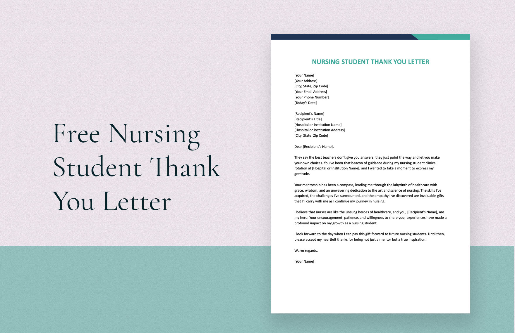 Nursing Student Thank You Letter