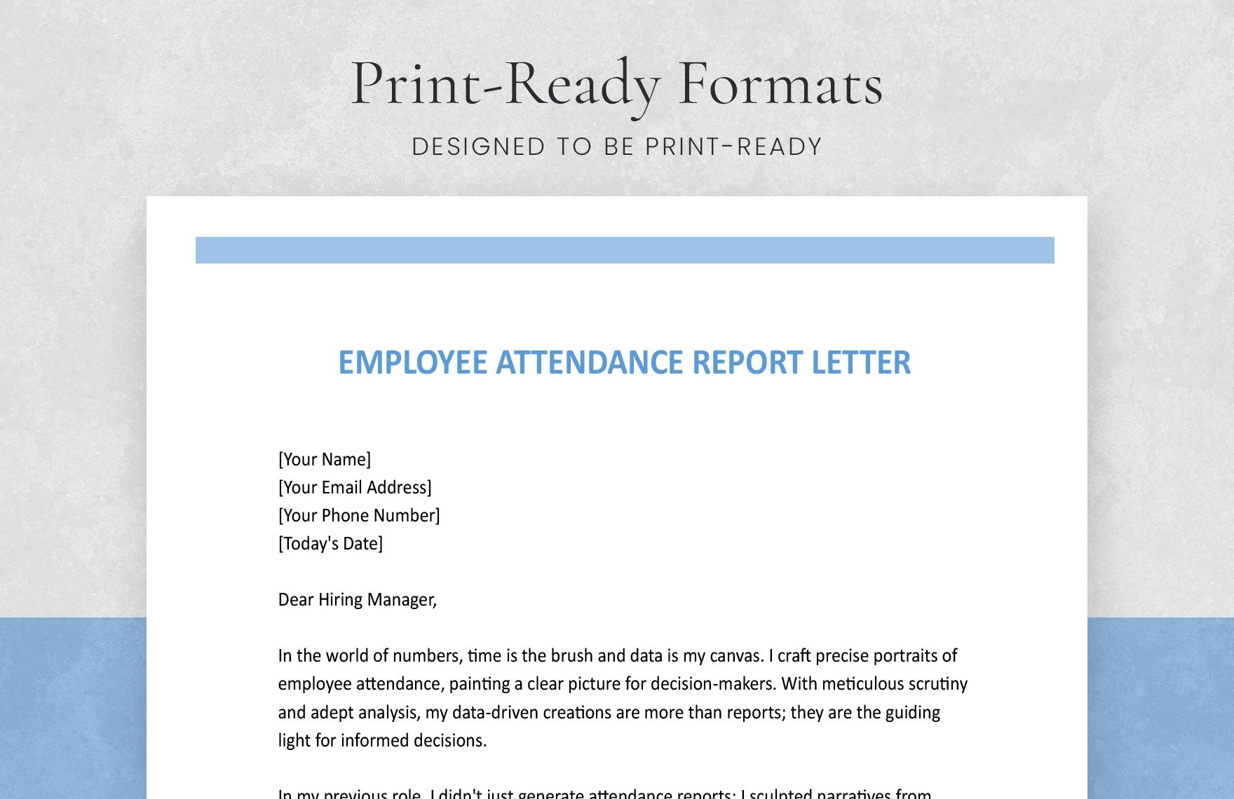 Employee Attendance Report Letter