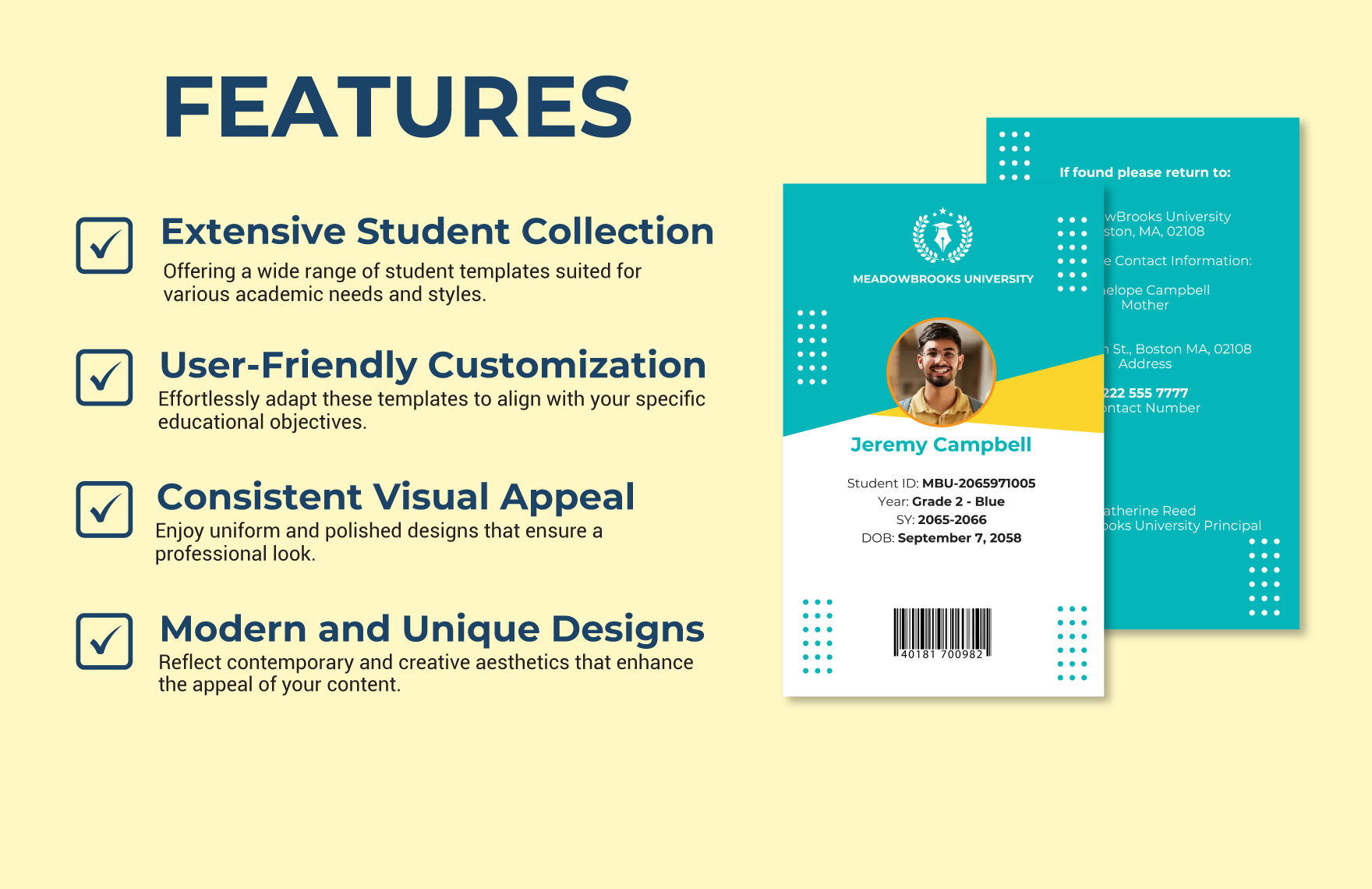 Student Card Template