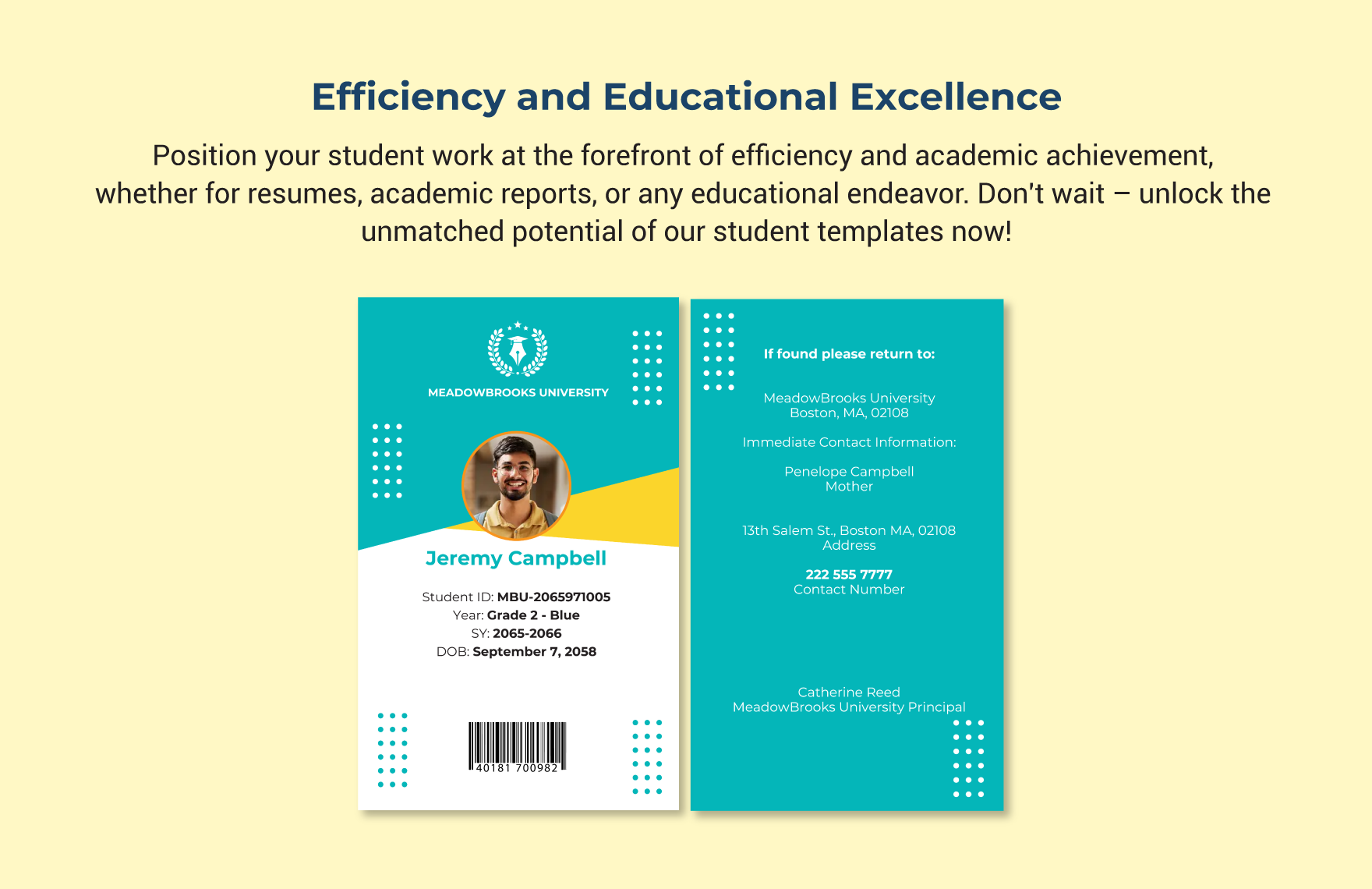 Student Card Template